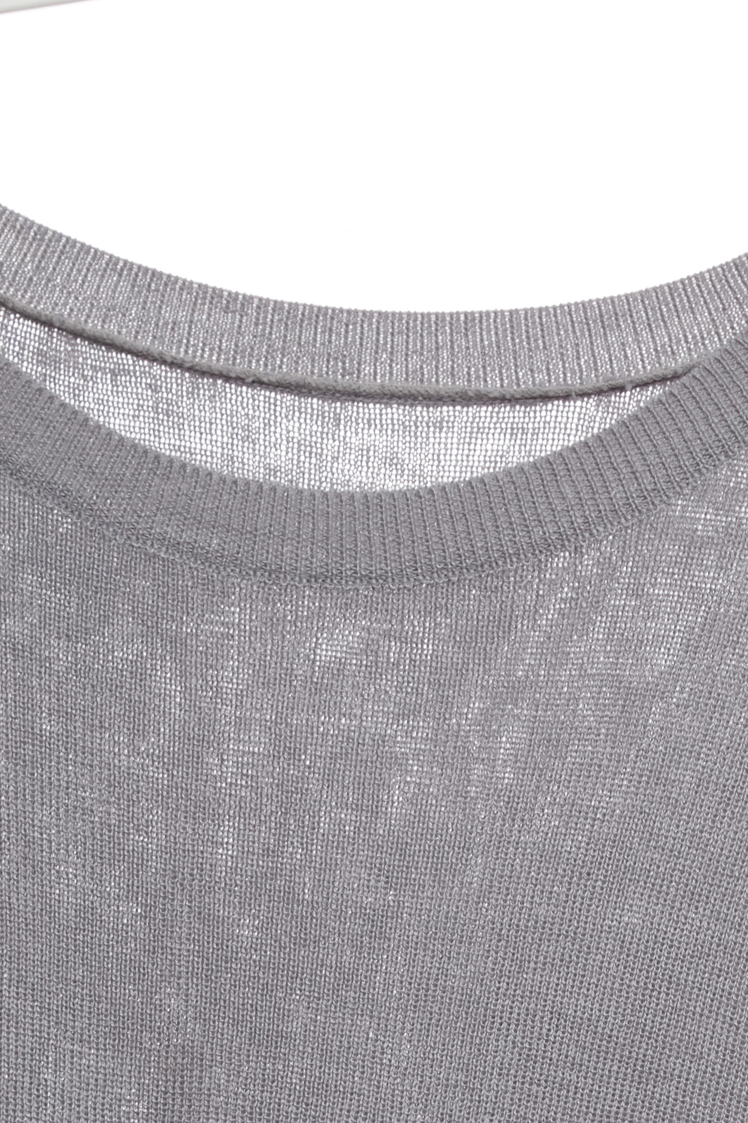 Knit With Woven Mix Fabric Grey TopKnit With Woven Mix Fabric Grey Top,Tops,Season (SS) Look,Urban Fashion,Knitted