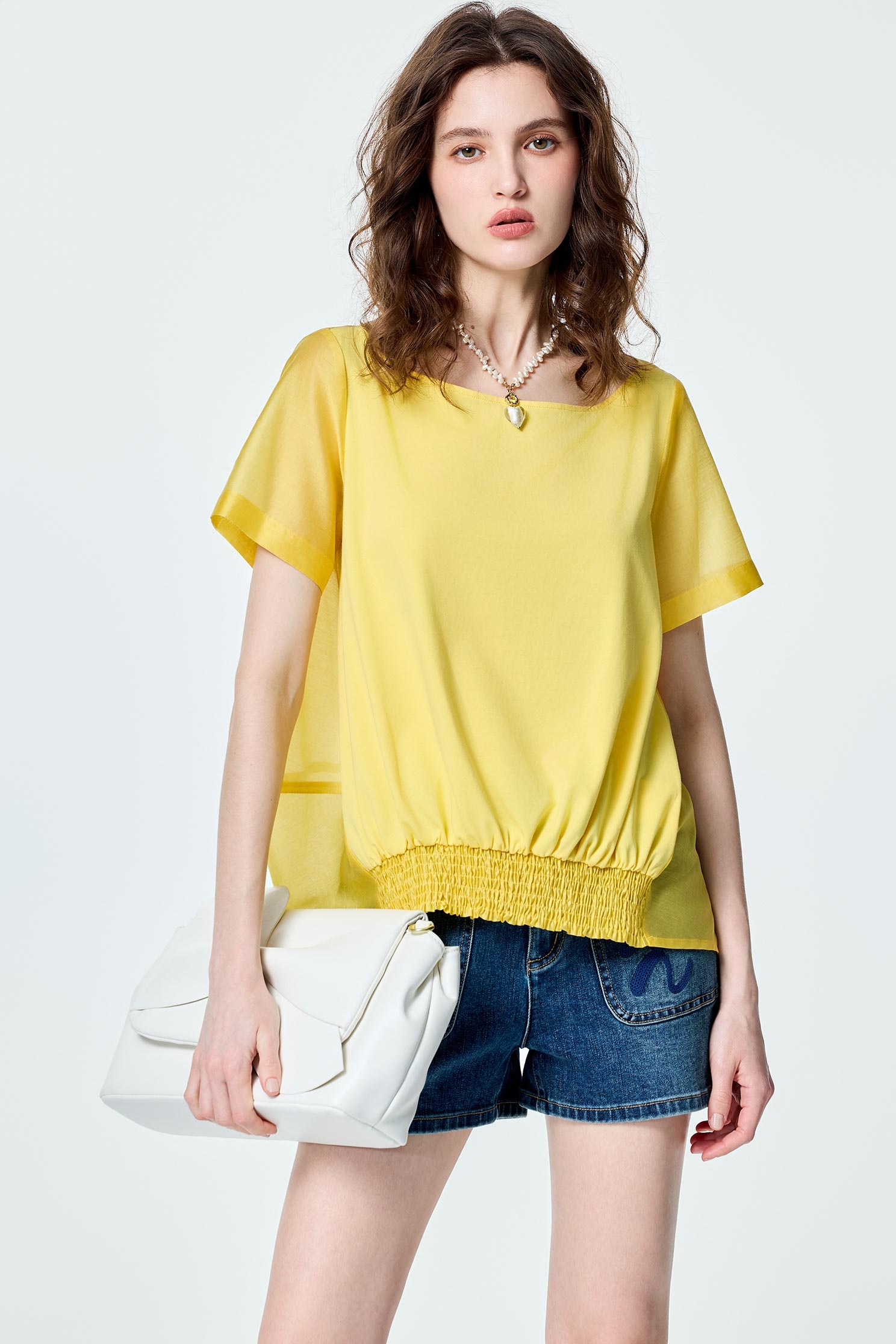 Short Sleeve Yellow TopShort Sleeve Yellow Top,Tops,Season (SS) Look,Urban Fashion