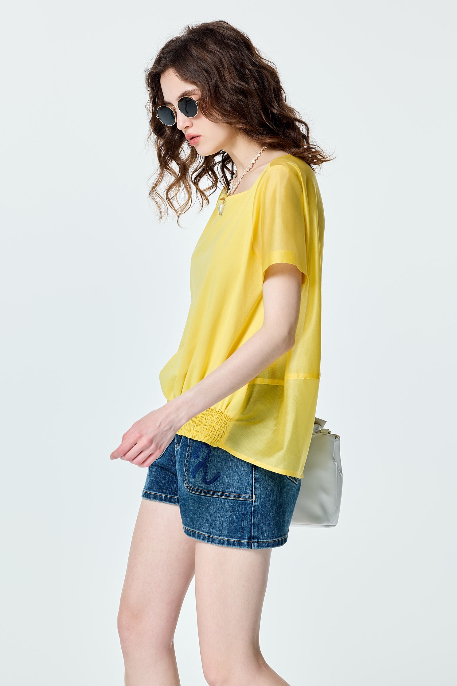 Short Sleeve Yellow TopShort Sleeve Yellow Top,Tops,Season (SS) Look,Urban Fashion