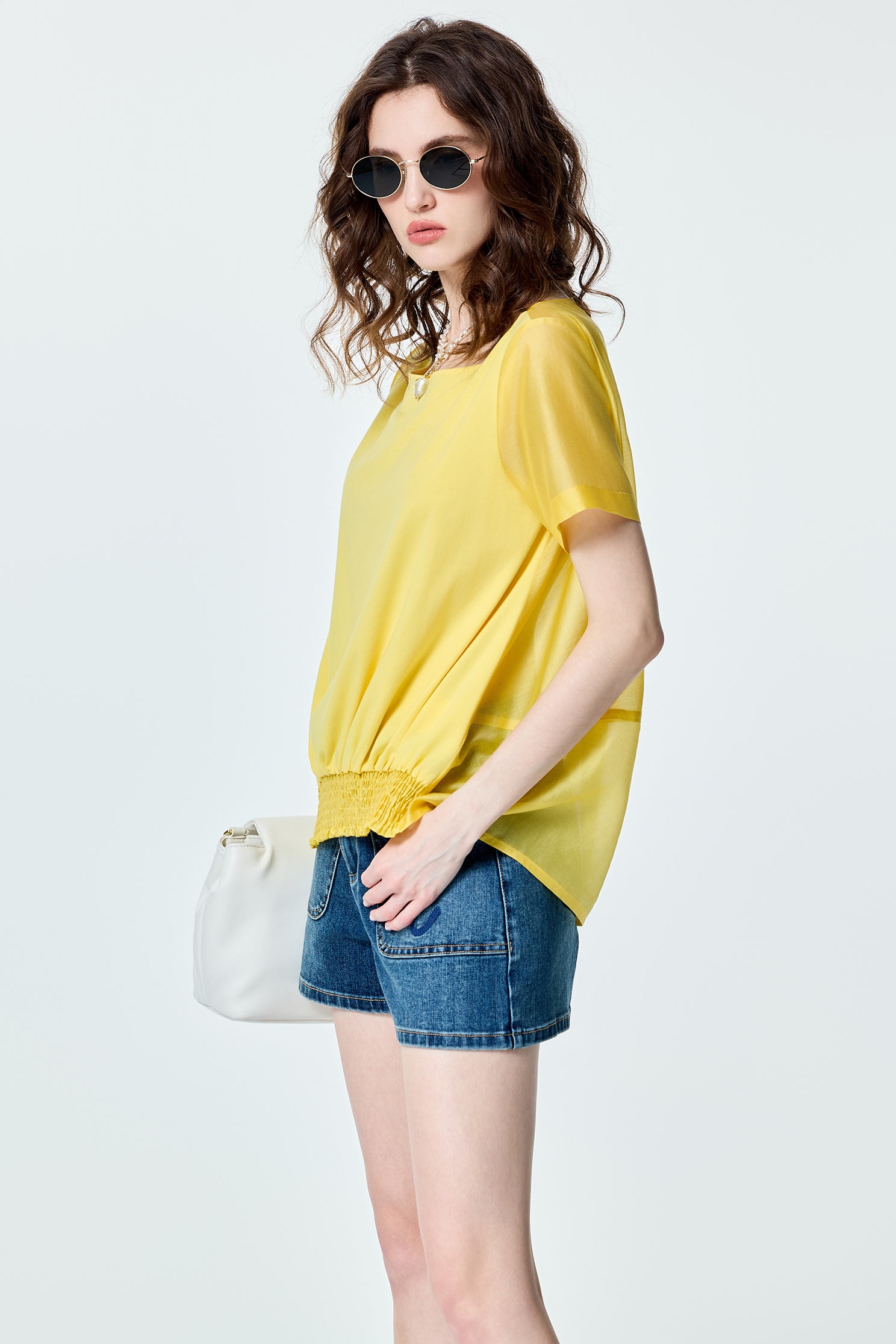 Short Sleeve Yellow TopShort Sleeve Yellow Top,Tops,Season (SS) Look,Urban Fashion