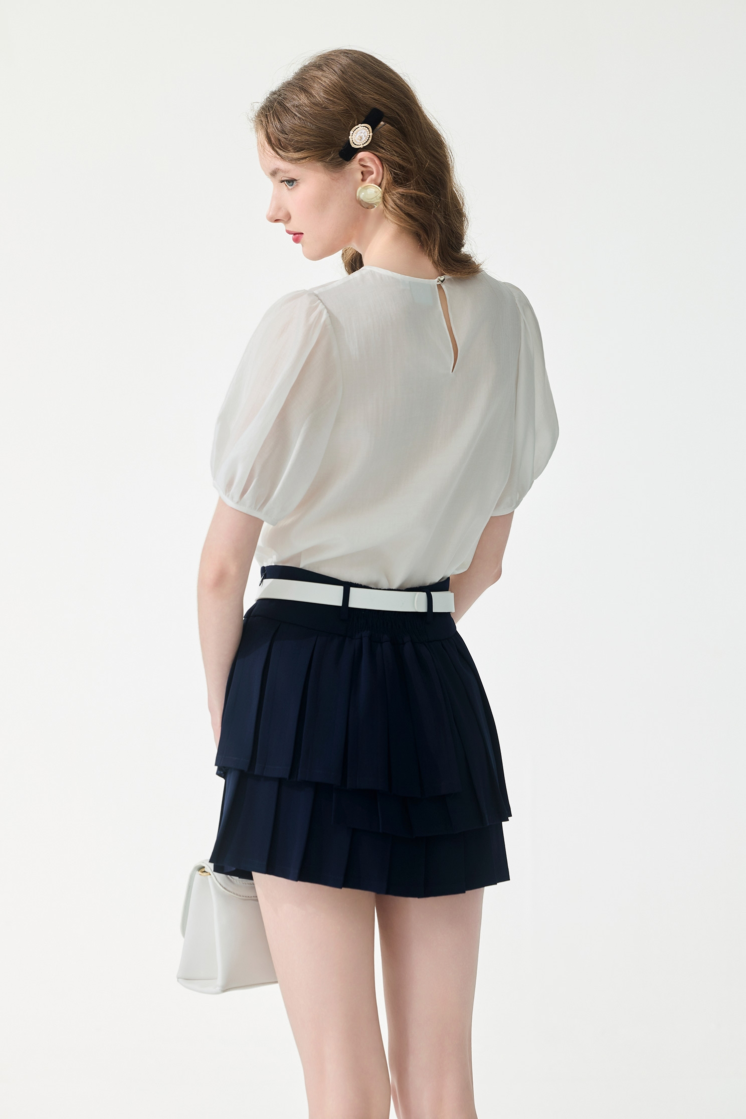 Contrast Bow Short Sleeve TopContrast Bow Short Sleeve Top,Tops,Season (SS) Look,White tops,Lace,bows