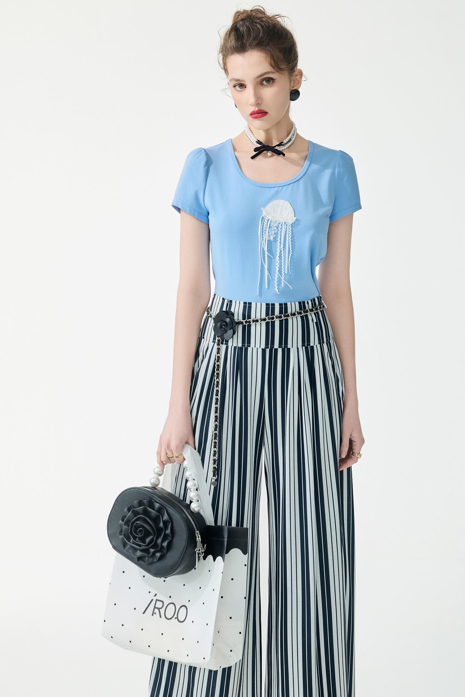 Jellyfish Short Sleeve Blue TeeJellyfish Short Sleeve Blue Tee,Tops,Season (SS) Look,Lace