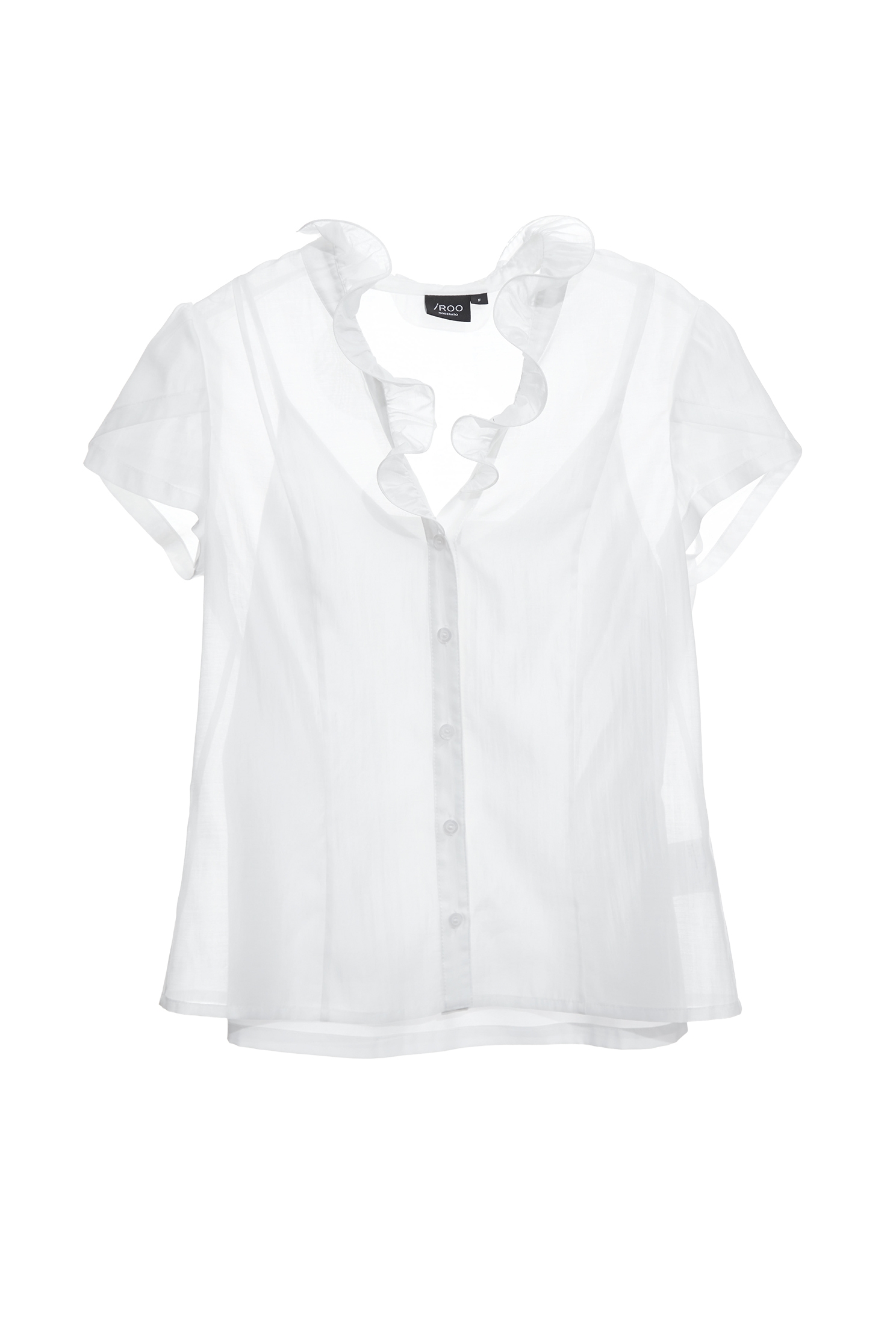 Ruffle Collar Short Sleeve TopRuffle Collar Short Sleeve Top,Tops,Under shirts,Season (SS) Look,White tops