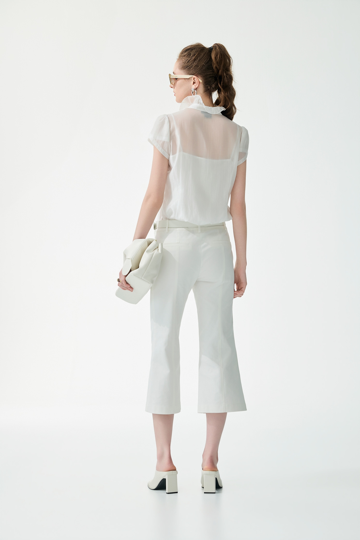 Ruffle Collar Short Sleeve TopRuffle Collar Short Sleeve Top,Tops,Under shirts,Season (SS) Look,White tops