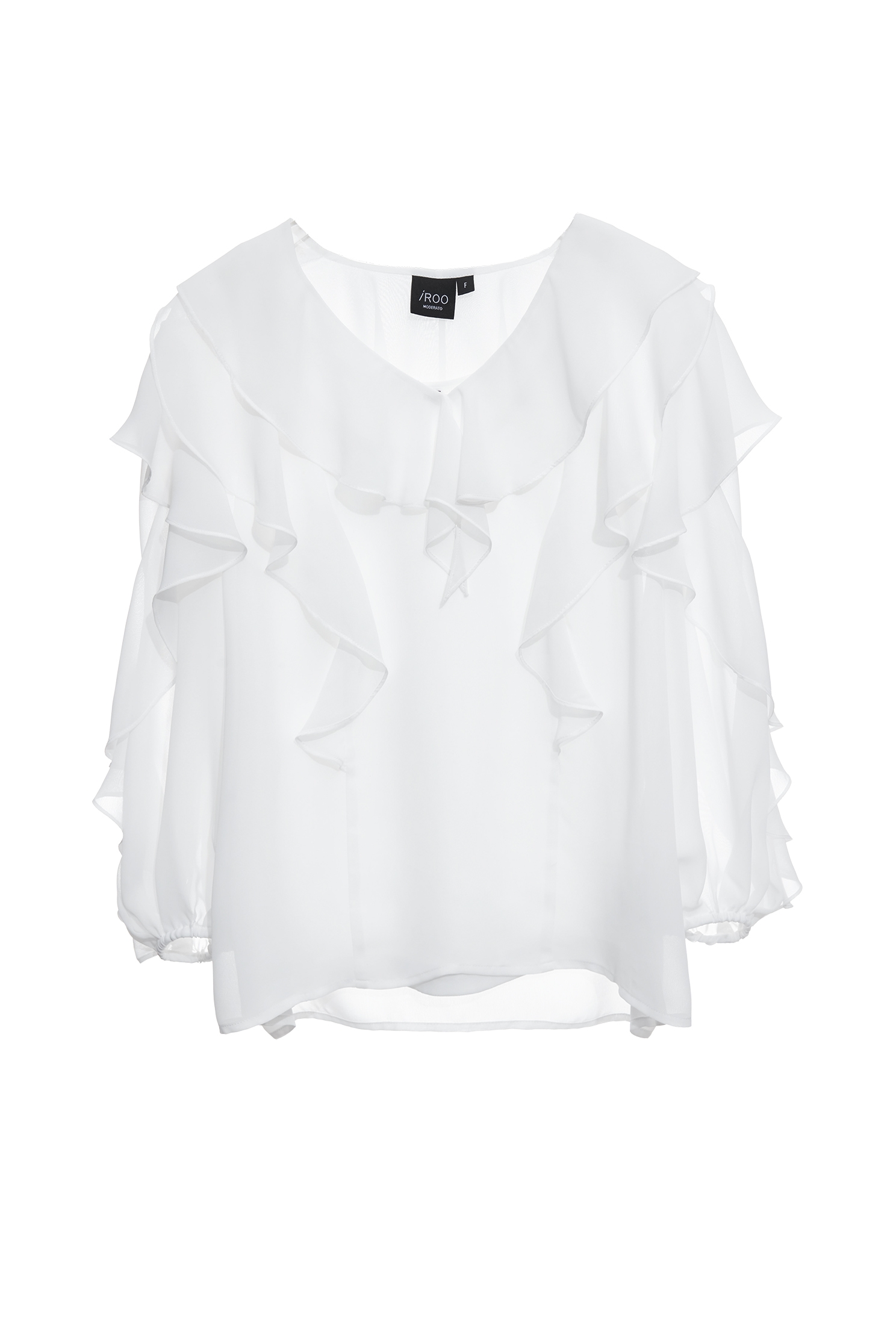 Ruffle Detail Chiffon TopRuffle Detail Chiffon Top,Tops,Under shirts,Season (SS) Look,White tops,Chiffon