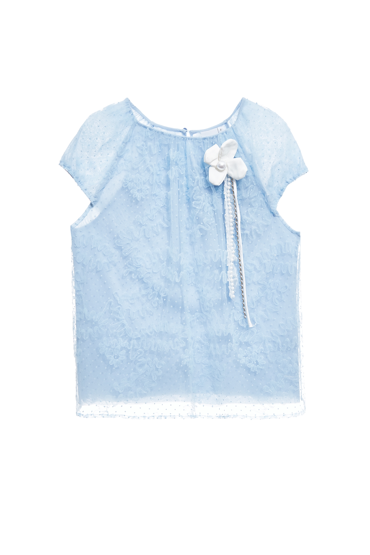 Contrast Floral Brooch Lace TopContrast Floral Brooch Lace Top,Tops,Season (SS) Look