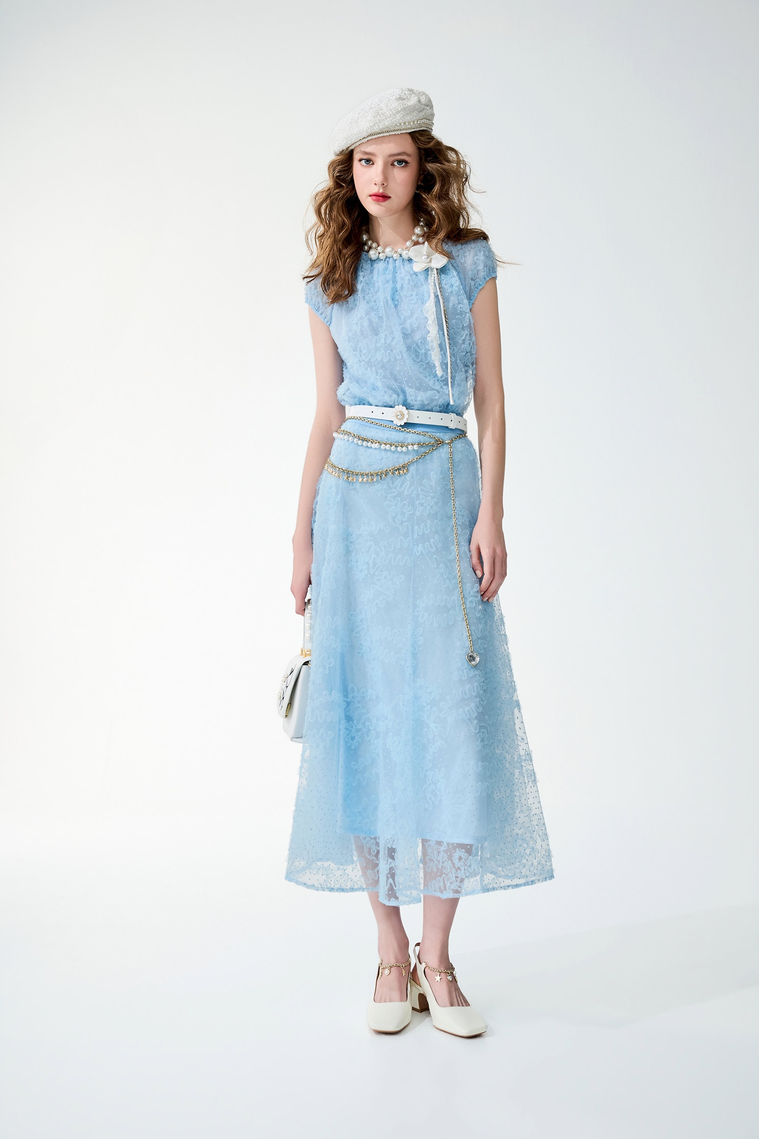 Contrast Floral Brooch Lace TopContrast Floral Brooch Lace Top,Tops,Season (SS) Look