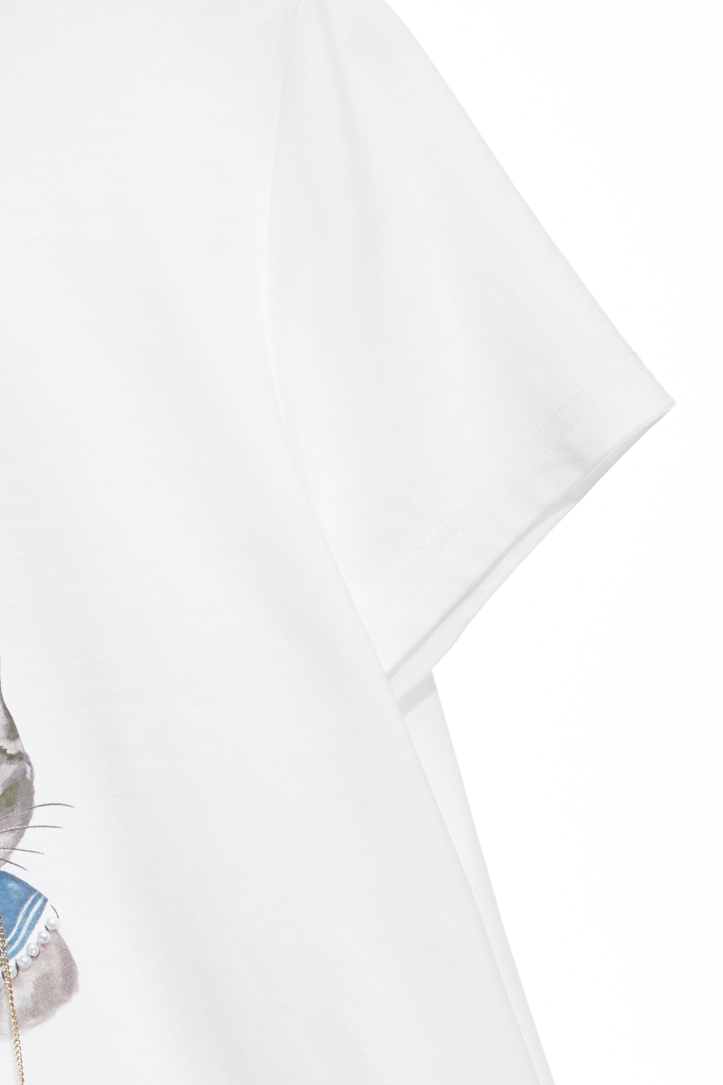 Cat Graphic Short Sleeve TeeCat Graphic Short Sleeve Tee,Tops,Season (SS) Look,White tops,Necklaces