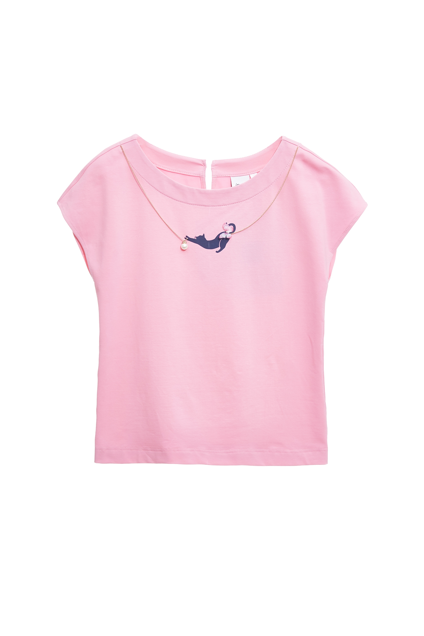Cat Motif Pink TeeCat Motif Pink Tee,Tops,Season (SS) Look