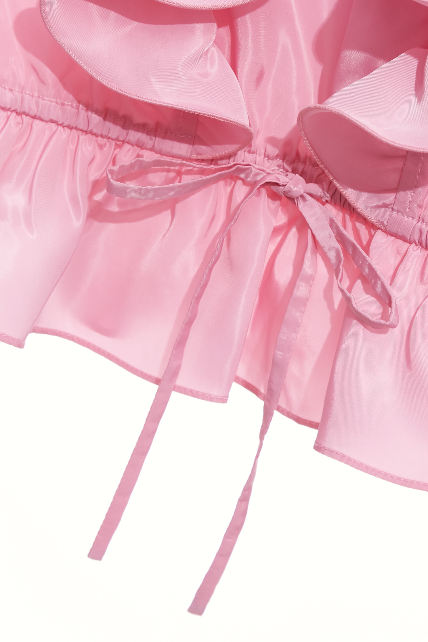Ruffle Taffeta Pink TopRuffle Taffeta Pink Top,sleeveless tops,Tops,Season (SS) Look,sleeveless tops,bows