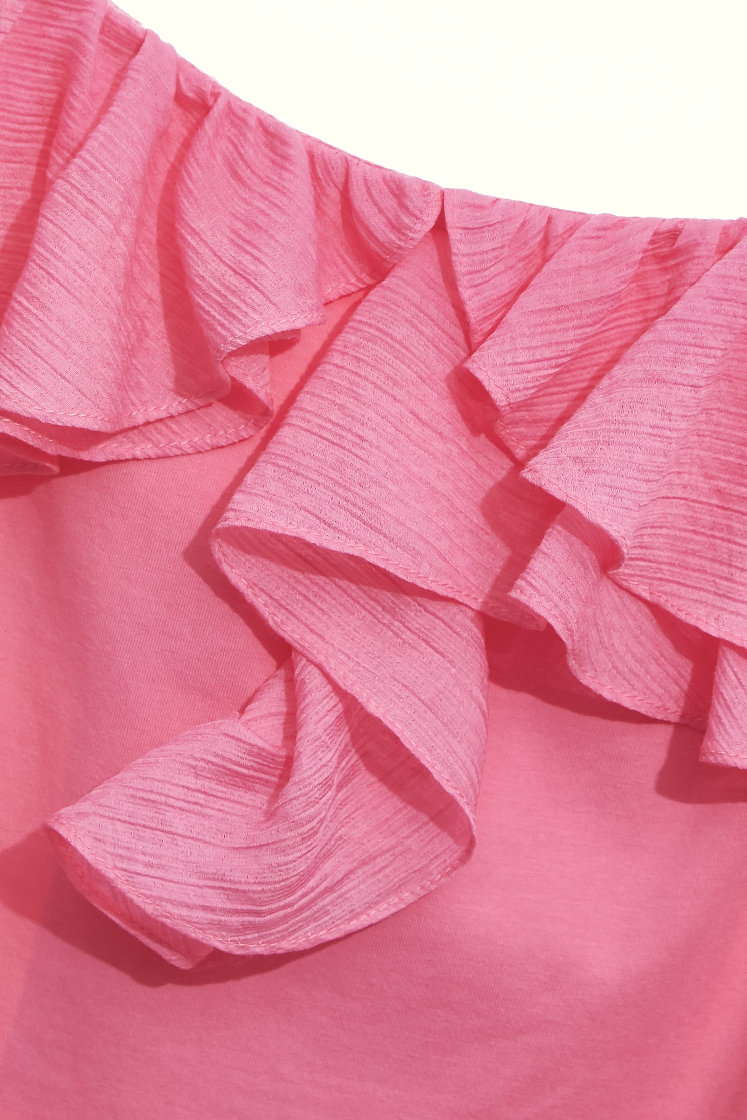 Ruffle Detail Pink TeeRuffle Detail Pink Tee,Tops,Season (SS) Look,Chiffon
