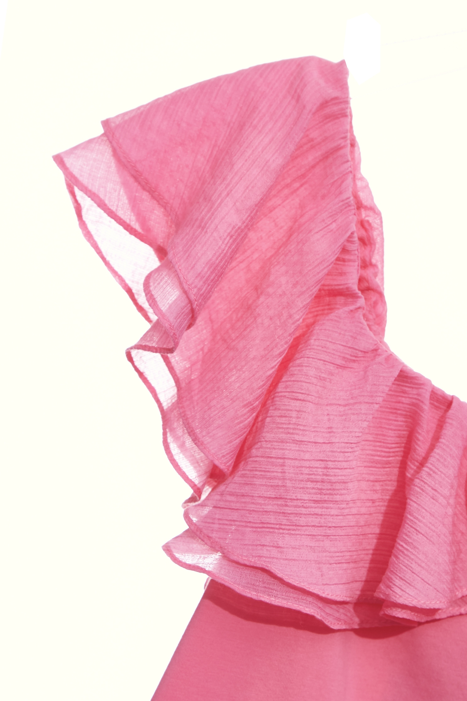 Ruffle Detail Pink TeeRuffle Detail Pink Tee,Tops,Season (SS) Look,Chiffon