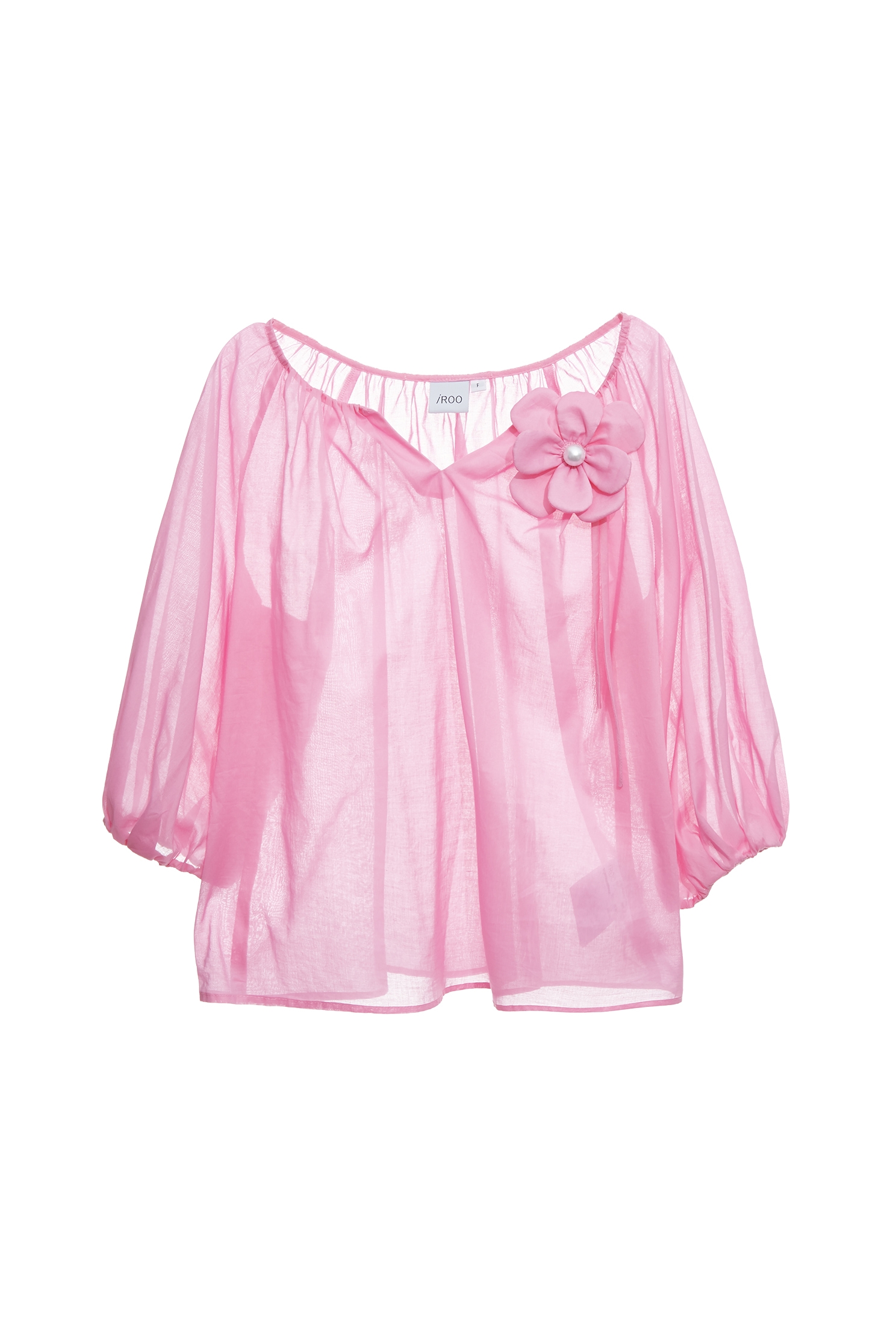 Floral Brooch Pink TopFloral Brooch Pink Top,Tops,Season (SS) Look
