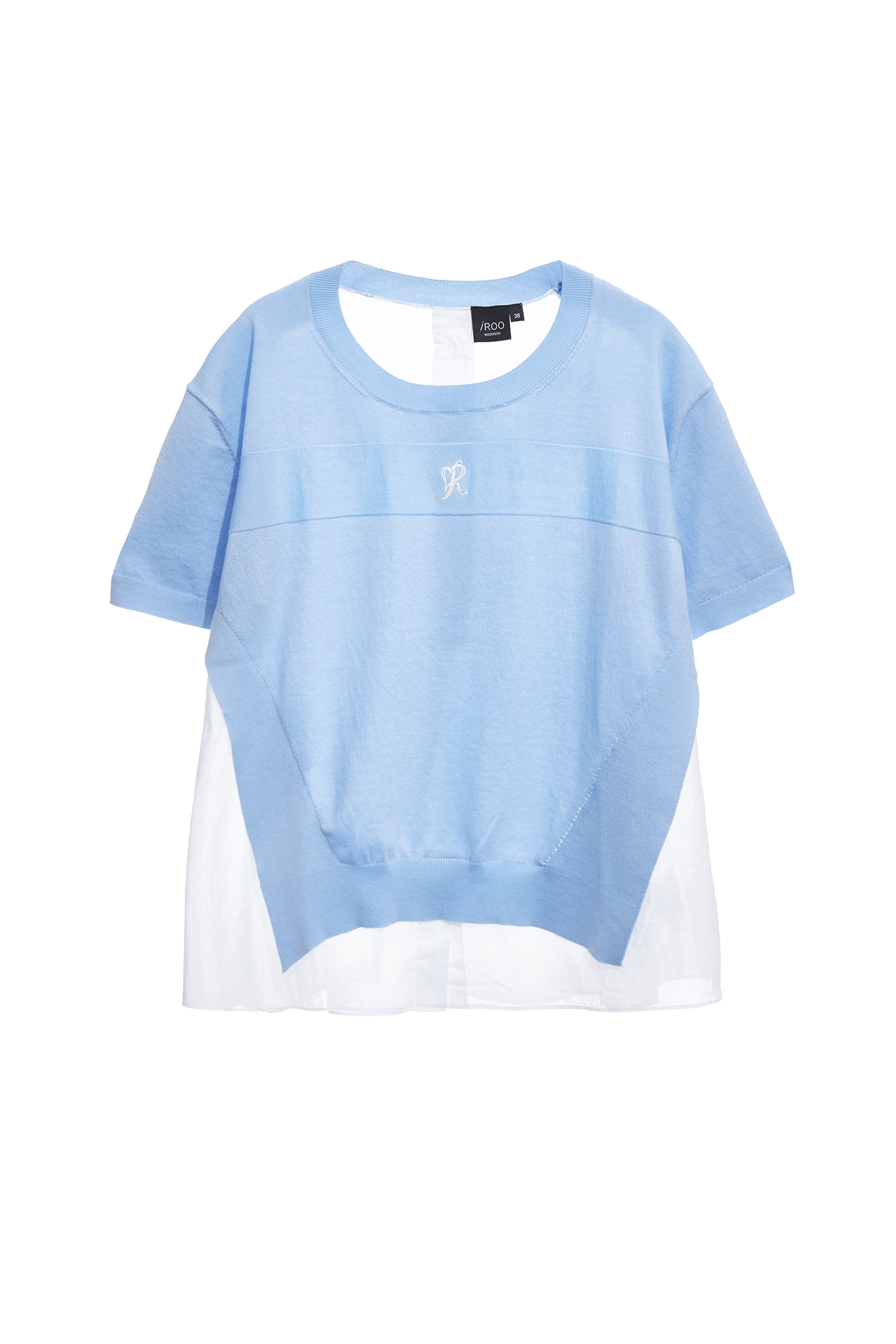 Knit Woven Mix Short Sleeve Top,Tops,Season (SS) Look,Knitted,Knitted tops