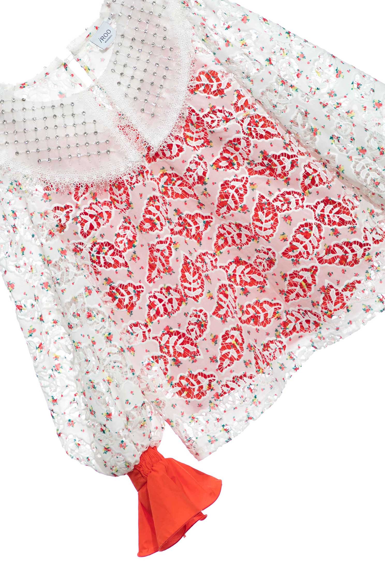 Full Lace Peter Pan Collar TopTop with lace print,Tops,Season (SS) Look,upperclass,Lucky Red