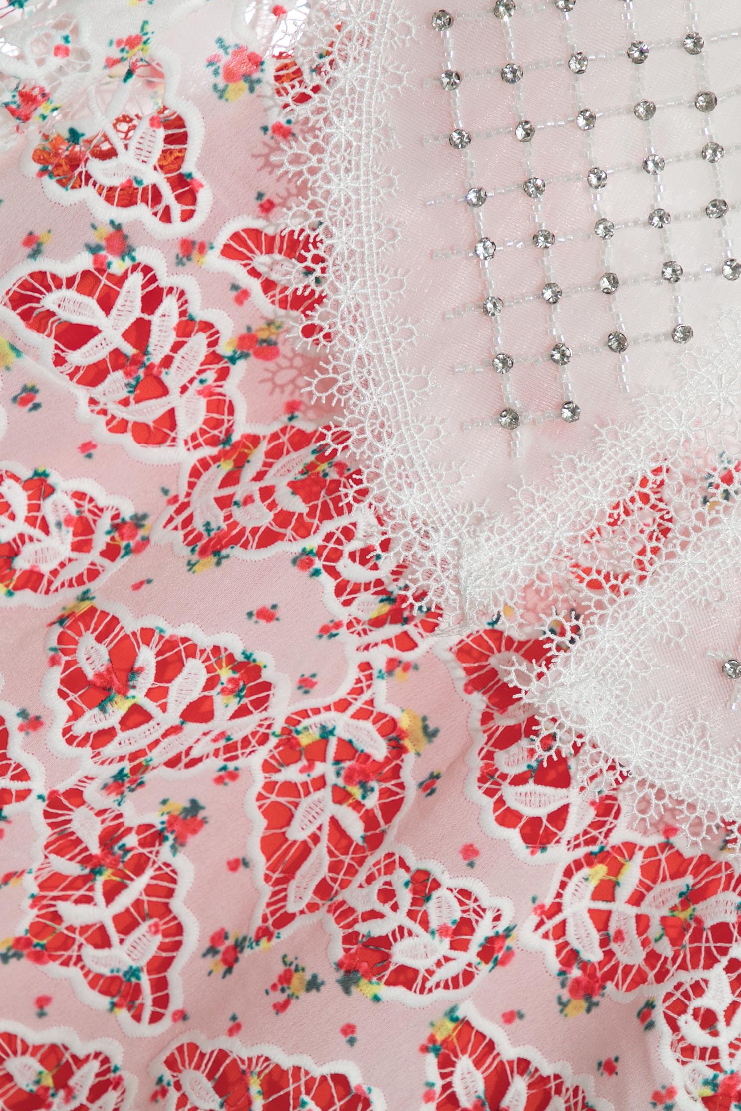 Full Lace Peter Pan Collar TopTop with lace print,Tops,Season (SS) Look,upperclass,Lucky Red