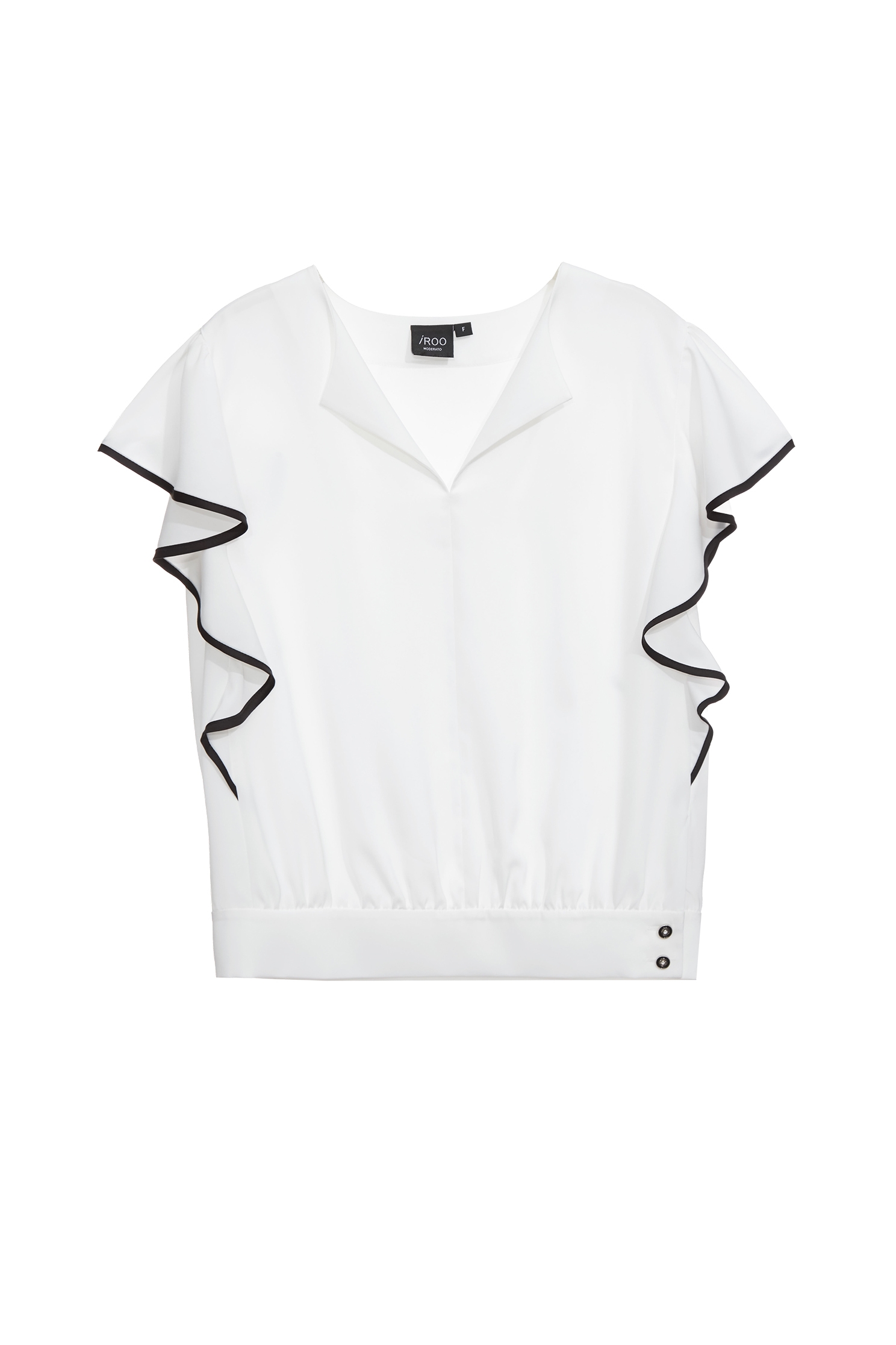 Black Trim Butterfly Sleeve TopBlack Trim Butterfly Sleeve Top,Tops,Season (SS) Look,White tops,Back To Classic,Back To B/W