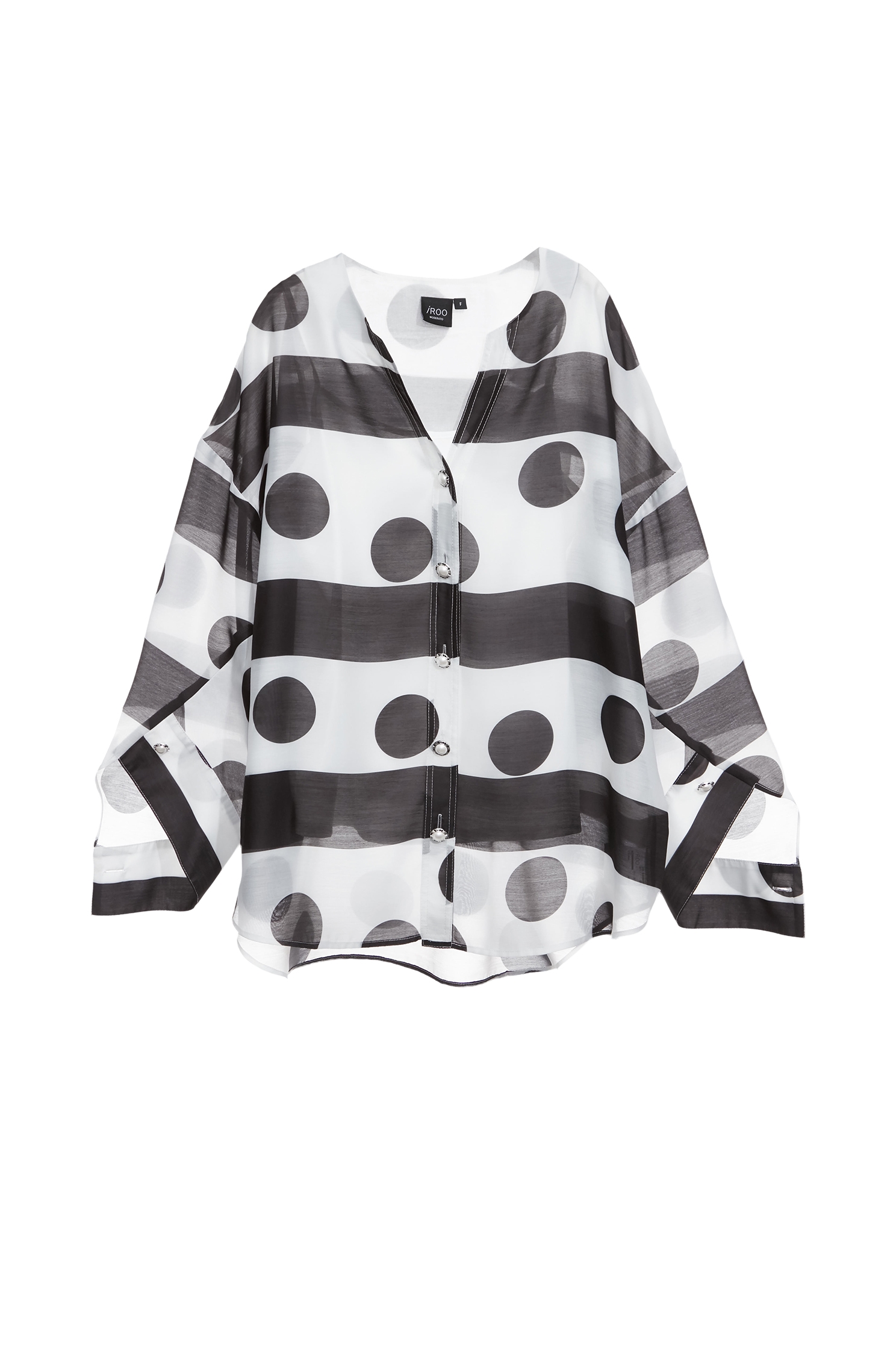 Black Stripe With Polka Dot Print TopBlack Stripe With Polka Dot Print Top,Tops,Under shirts,Season (SS) Look,Stripe,dotcollection,Back To Classic,Back To B/W