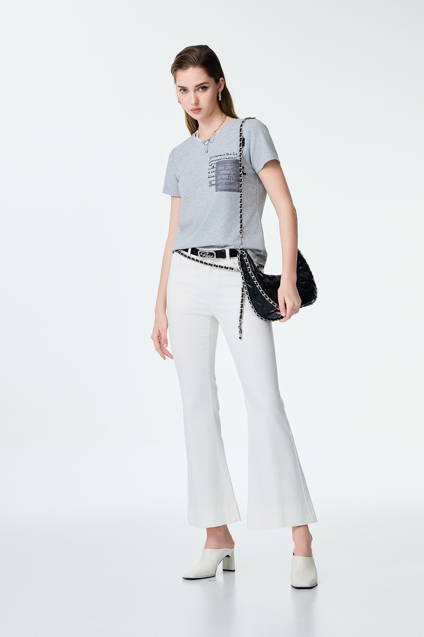 Double Pockets Short Sleeve Grey TeeDouble Pockets Short Sleeve Grey Tee,T-shirts,Tops,Season (SS) Look,Embroidered,Knitted