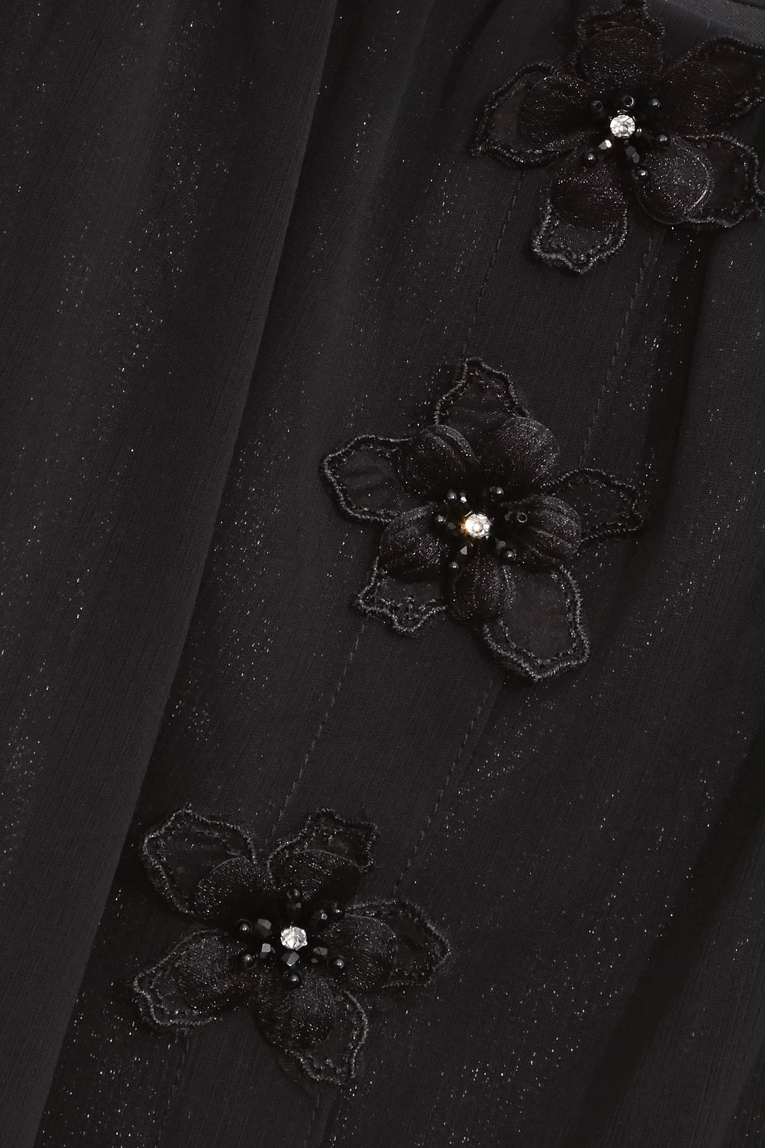 Floral Detail Chiffon TopFloral Detail Chiffon Top,Tops,Season (SS) Look,Back To Classic,Chiffon,Back To B/W,black tops