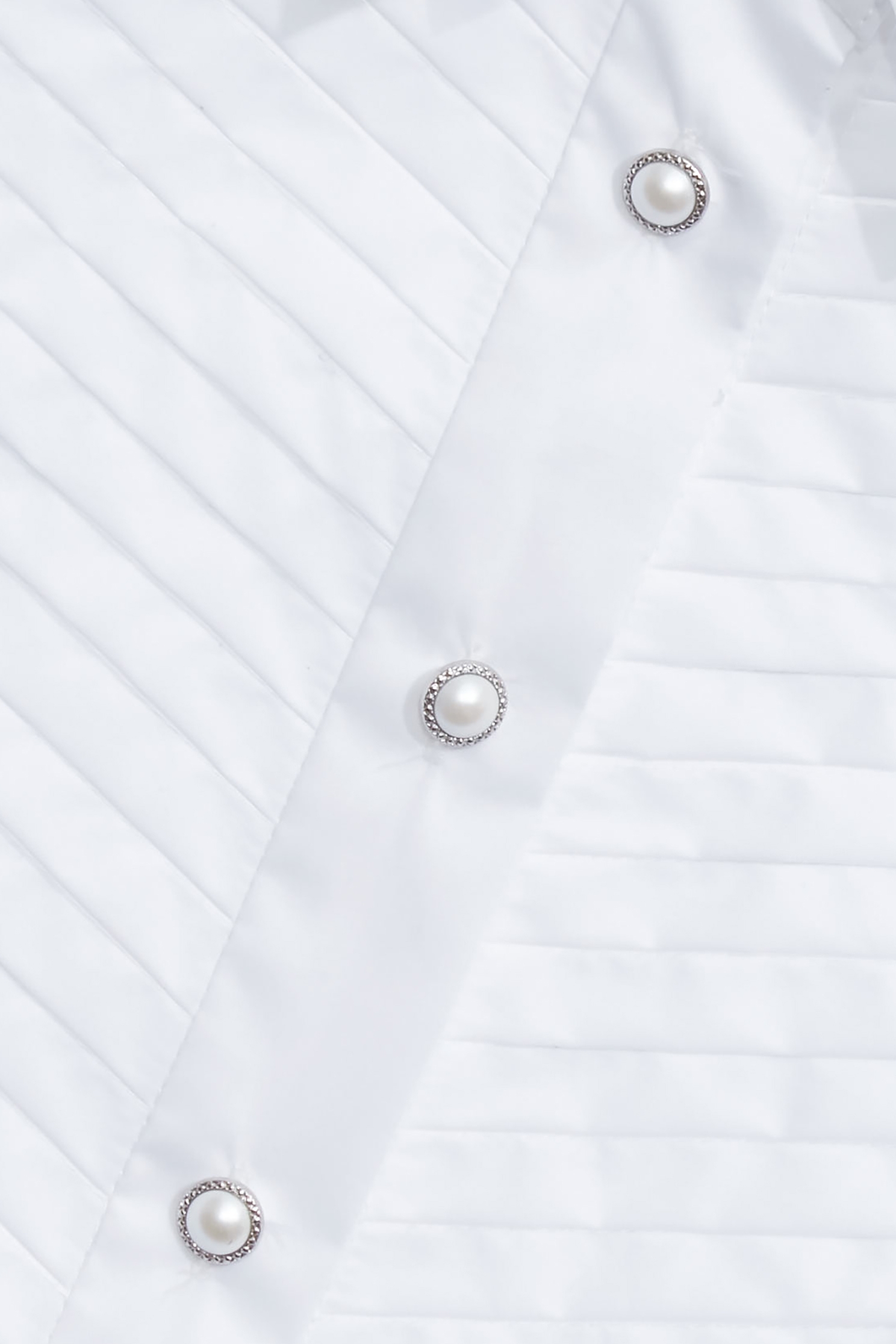 Front Pleated Detail BlouseFront Pleated Detail Blouse,Tops,Season (SS) Look,pearl,White tops,Back To Classic,Back To B/W