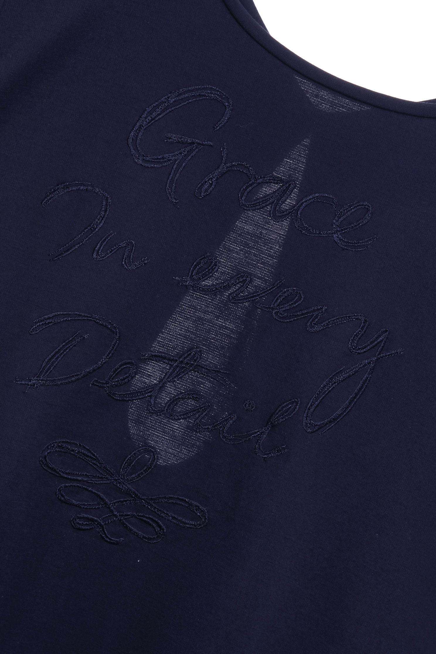 Back Hollow Out Navy TeeBack Hollow Out Navy Tee,Tops,Embroidered,Season (SS) Look,Urban Fashion