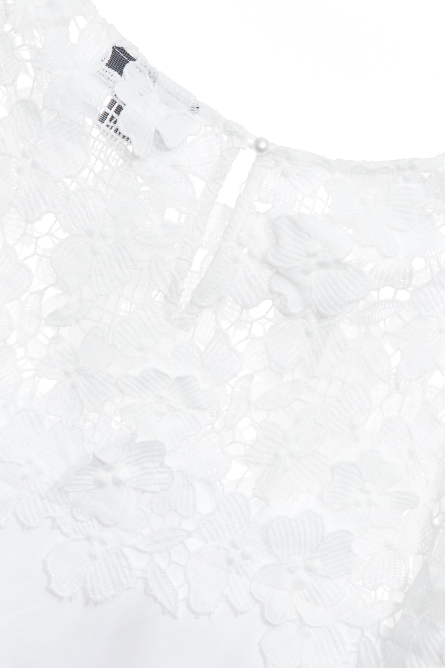 Short Sleeve Floral Lace Detail TeeShort Sleeve Floral Lace Detail Tee,Tops,Season (SS) Look,Valentine,Embroidered,Lace