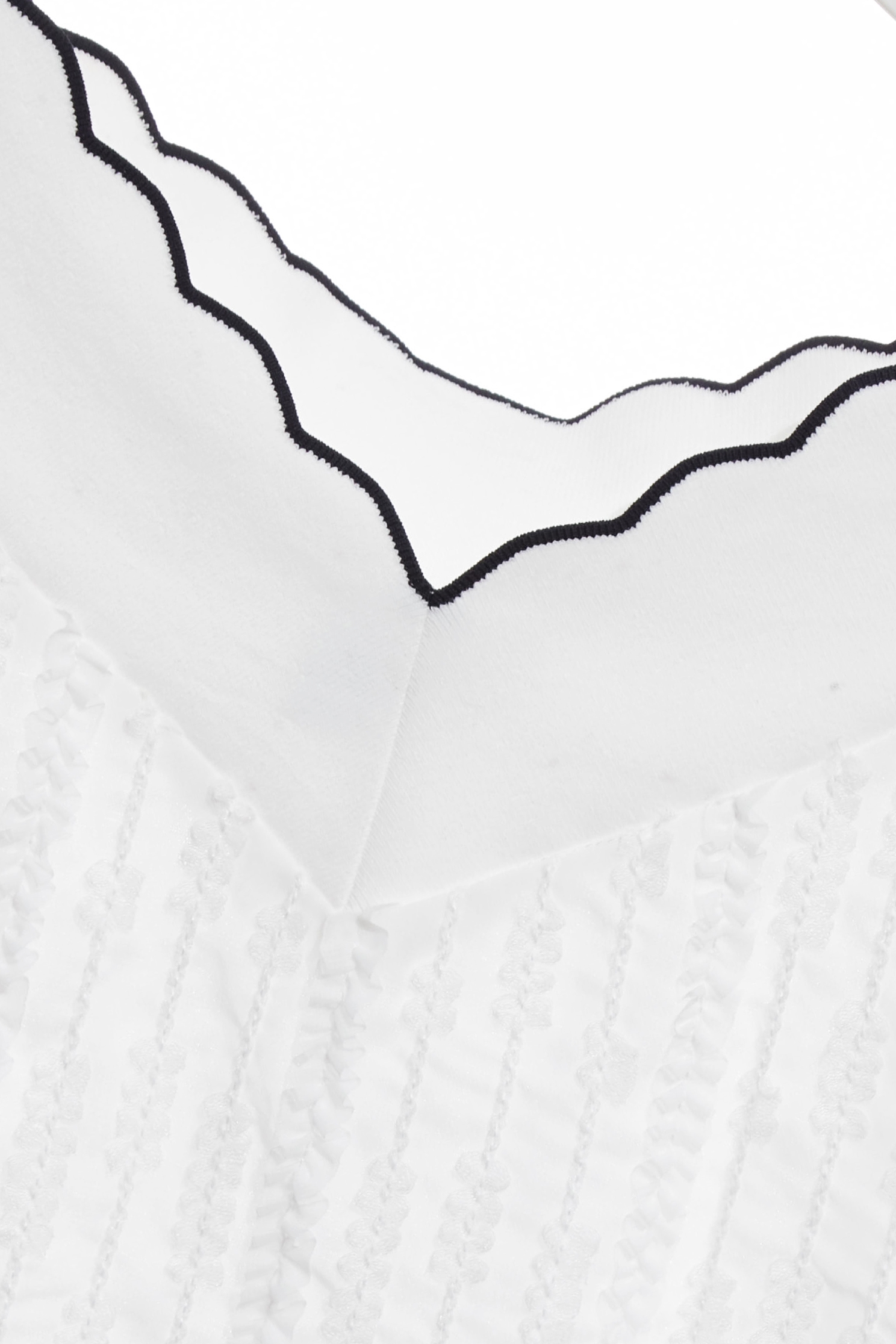 V-neck With Scallop Trim Chiffon TopV-neck With Scallop Trim Chiffon Top,Tops,Season (SS) Look,White tops,Urban Fashion,Chiffon