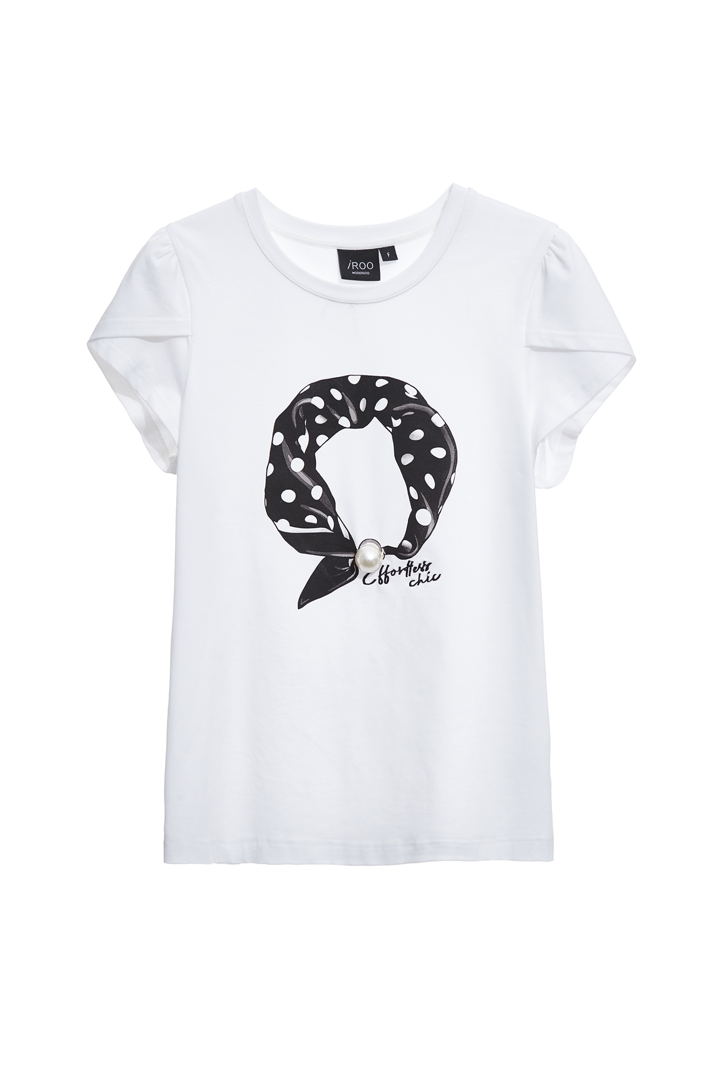 Petal Sleeve Graphic Print TeePetal Sleeve Graphic Print Tee,Tops,Season (SS) Look,dotcollection,pearl,White tops,Cotton