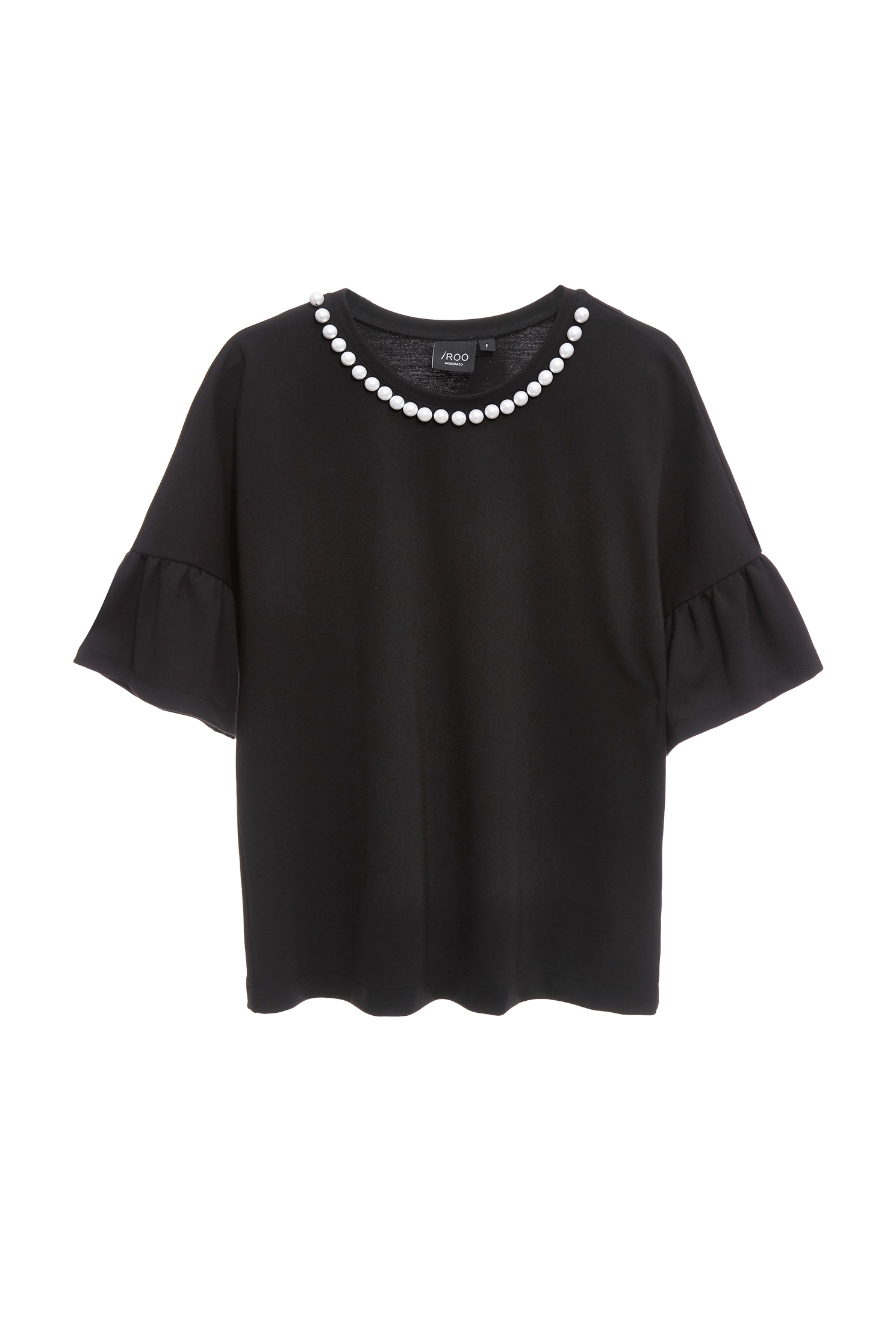 Pearl Detail Black TopPearl Detail Black Top,Tops,Season (SS) Look,pearl,black tops