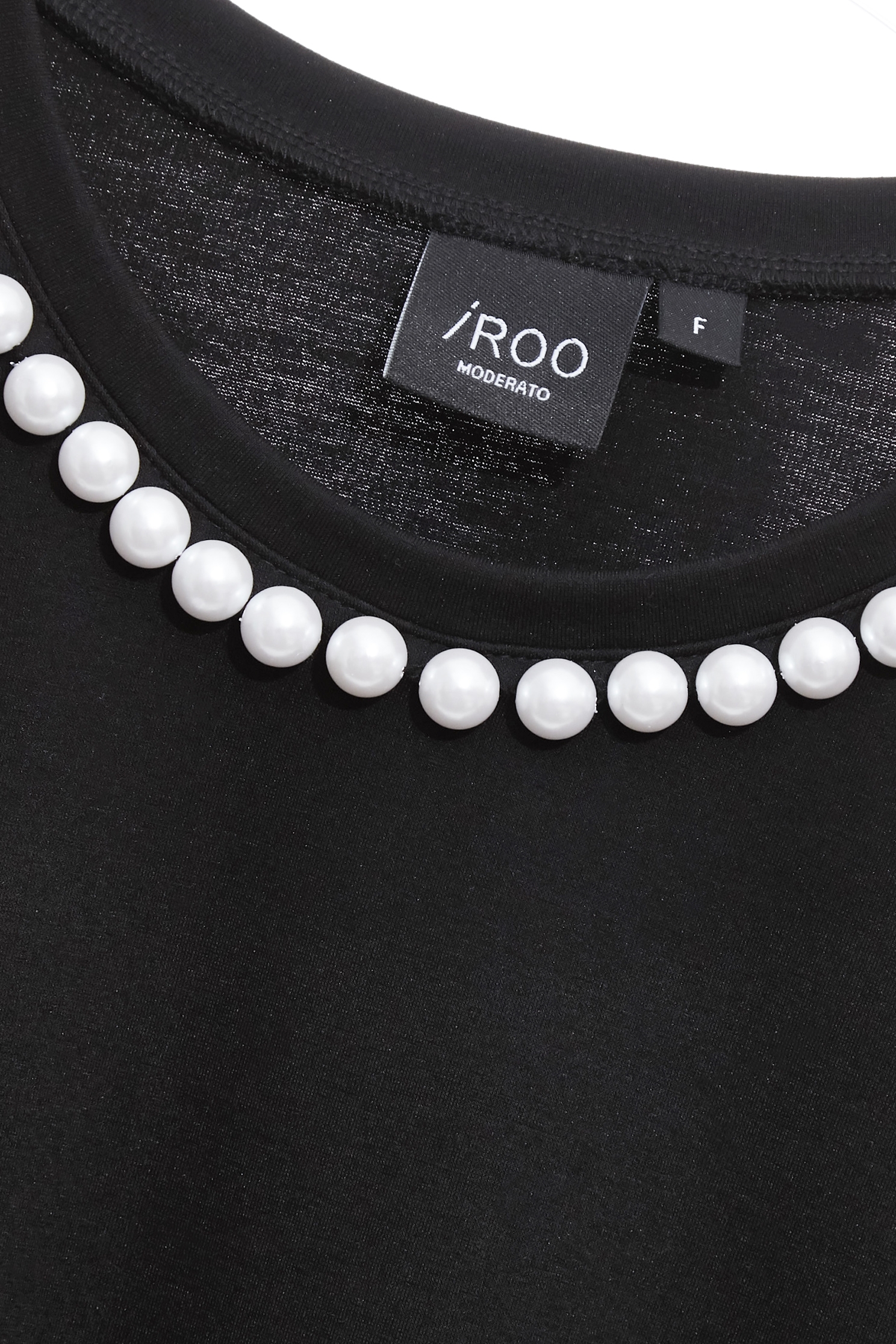 Pearl Detail Black TopPearl Detail Black Top,Tops,Season (SS) Look,pearl,black tops