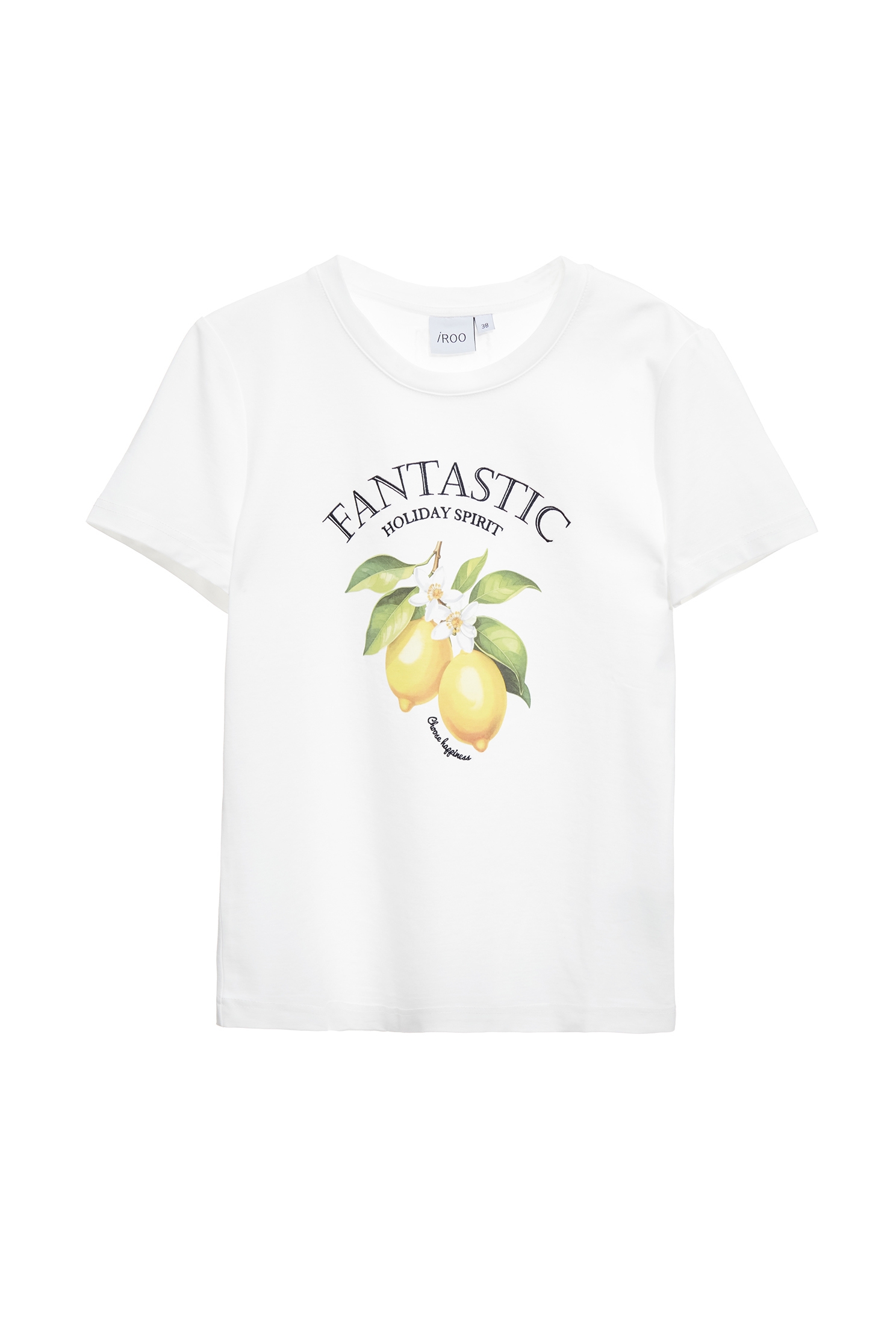 Lemon Graphic Print Short Sleeve TeeLemon Graphic Print Short Sleeve Tee,T-shirts,Tops,Embroidered,Season (SS) Look,White tops