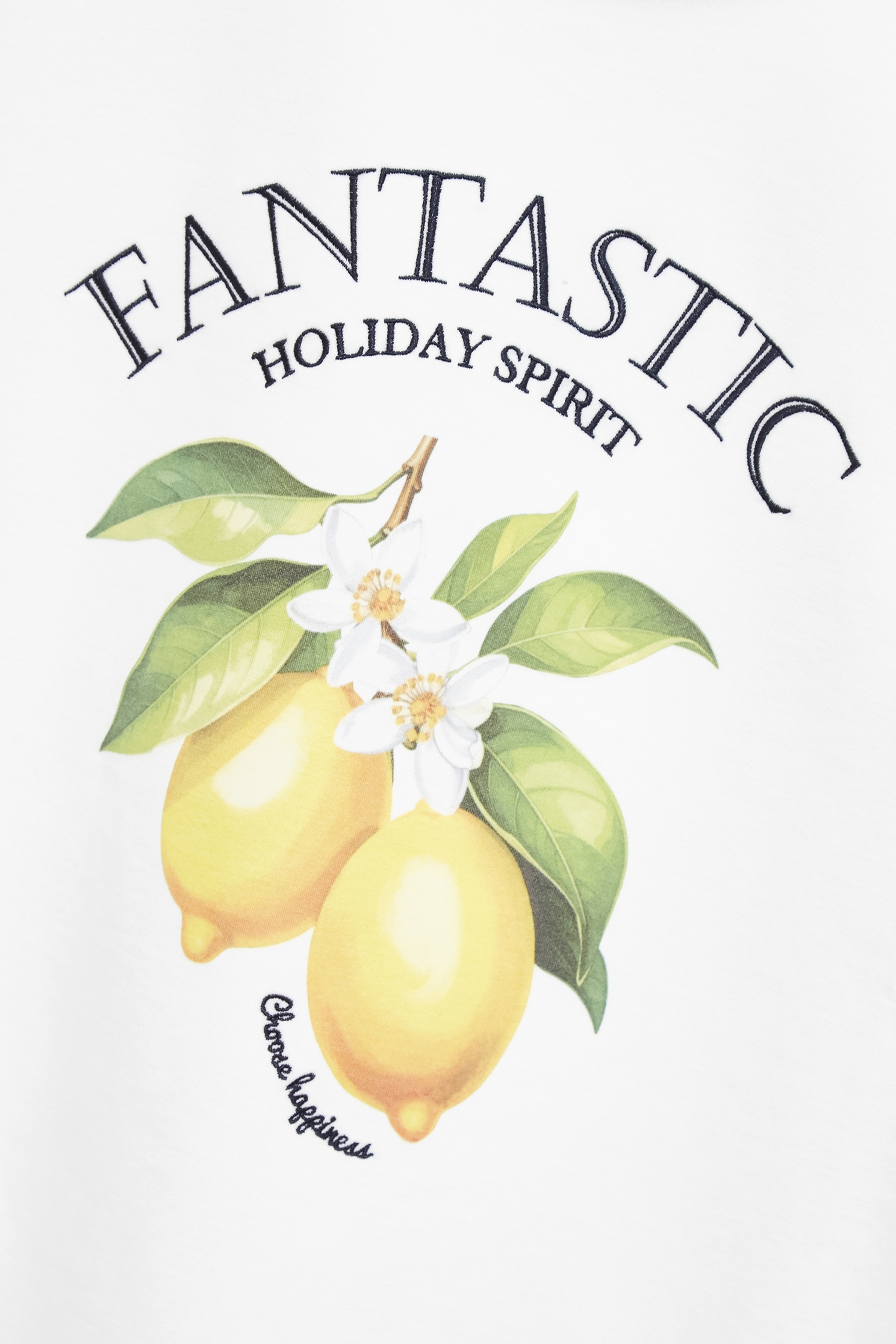 Lemon Graphic Print Short Sleeve TeeLemon Graphic Print Short Sleeve Tee,T-shirts,Tops,Embroidered,Season (SS) Look,White tops