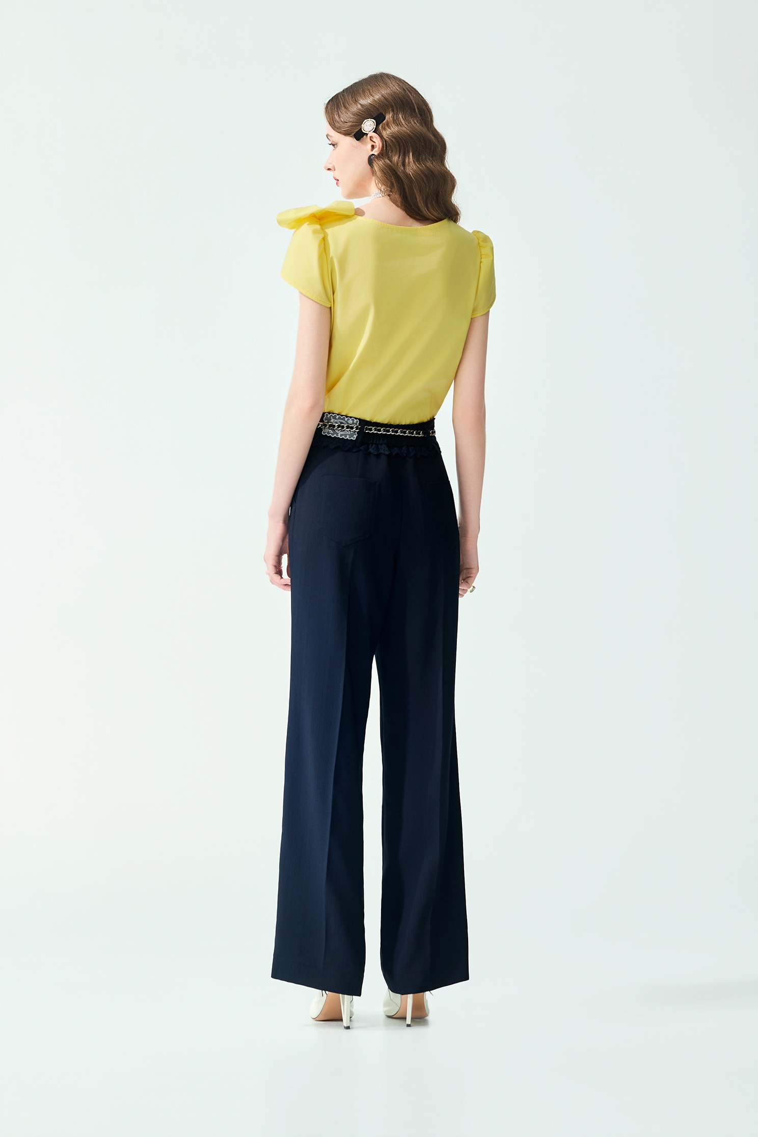 Bow Detail Yellow TopBow Detail Yellow Top,Tops,Season (SS) Look