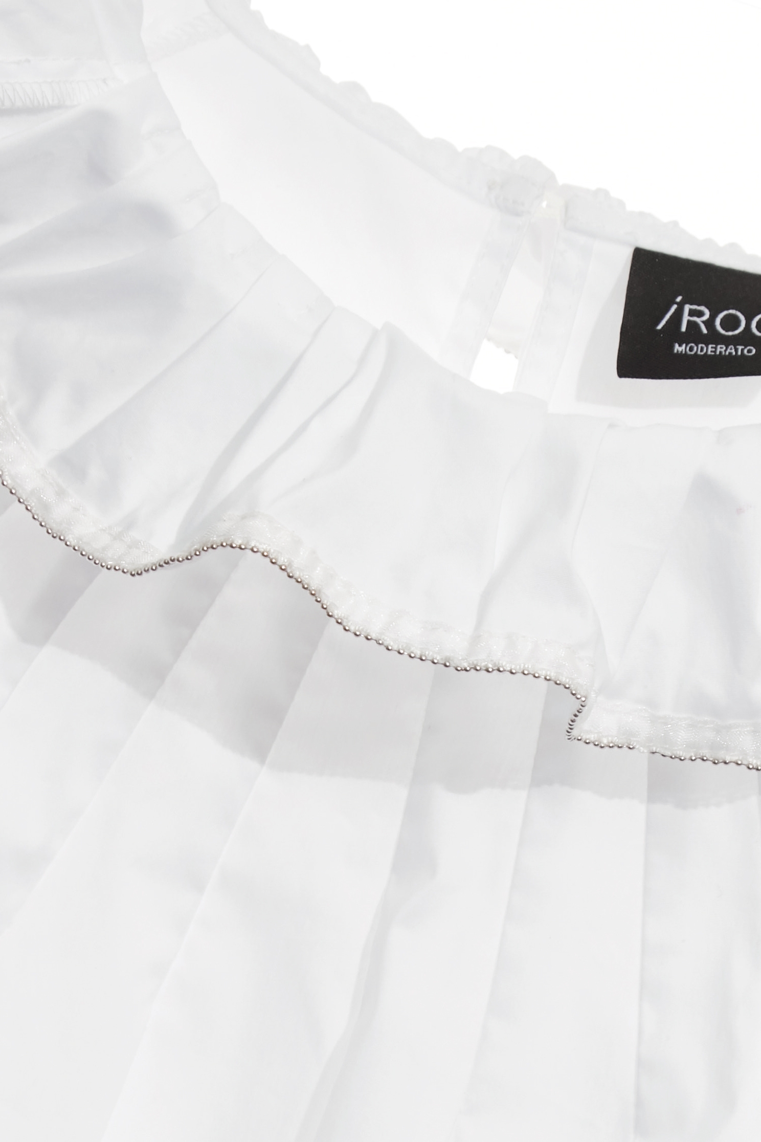 Ruffle Collar Short Sleeve TopRuffle Collar Short Sleeve Top,Tops,Season (SS) Look,pearl,White tops