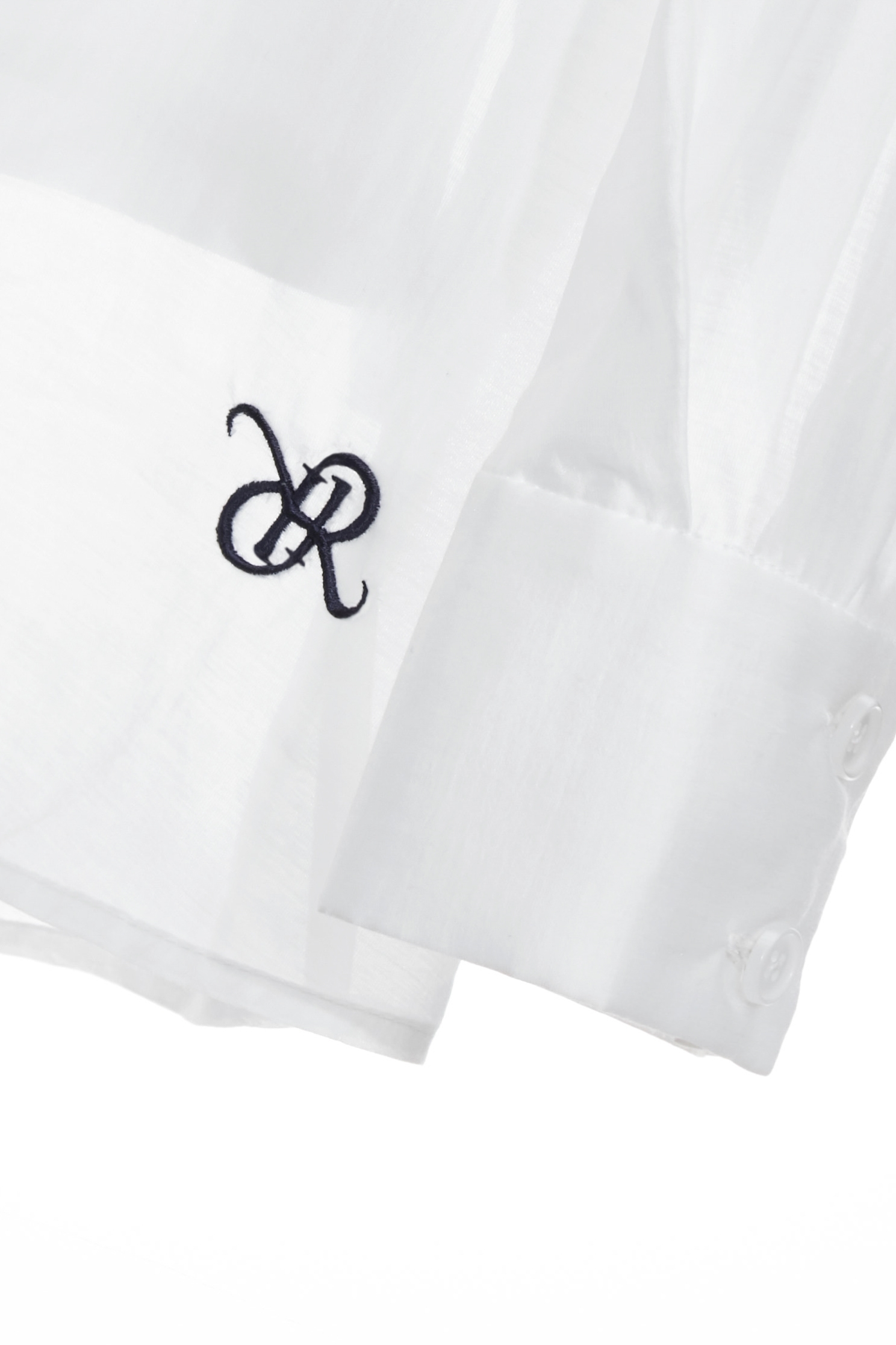Shirring Sleeve Button Front BlouseShirring Sleeve Button Front Blouse,Tops,Under shirts,Embroidered,Season (SS) Look,White tops,Blouses
