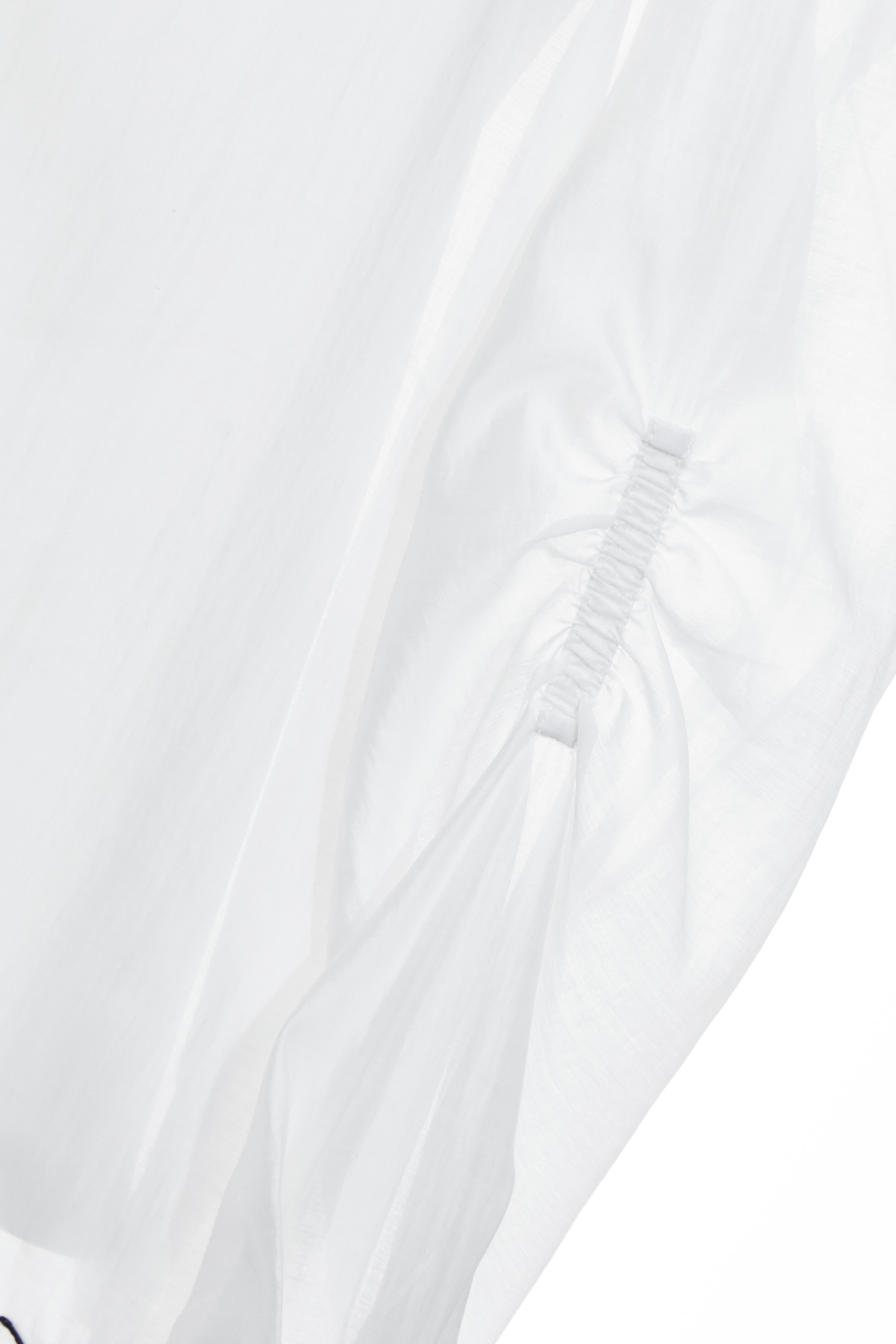 Shirring Sleeve Button Front BlouseShirring Sleeve Button Front Blouse,Tops,Under shirts,Embroidered,Season (SS) Look,White tops,Blouses