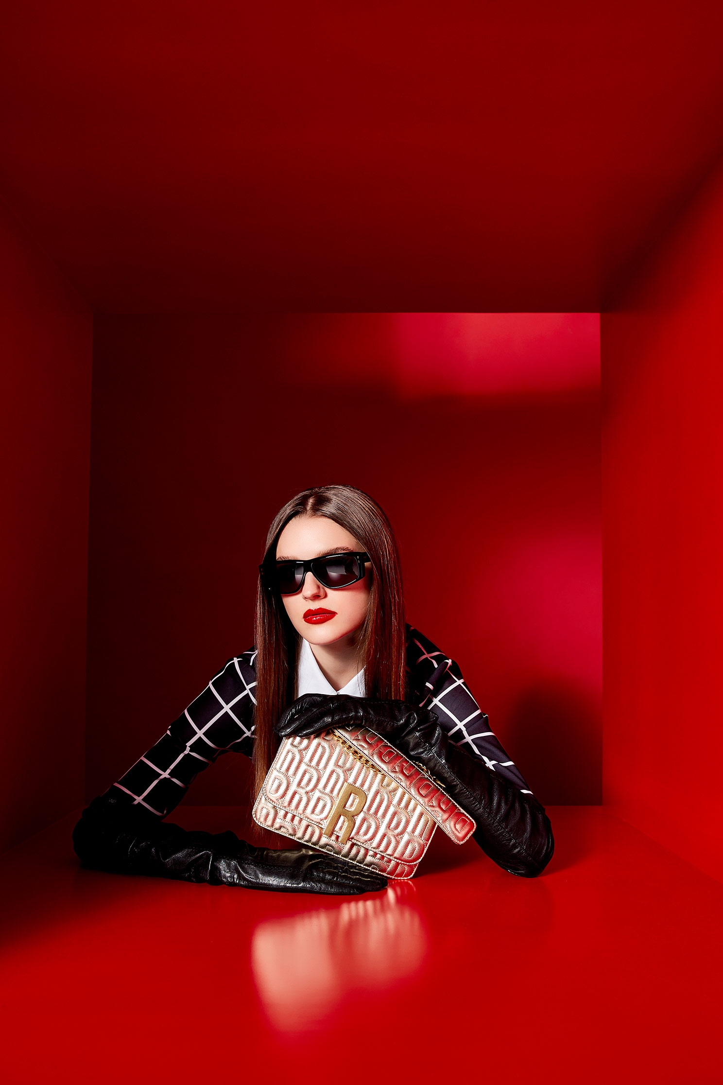 Long Sleeve Checkered Top With Detachable CollarLong Sleeve Checkered Top With Detachable Collar,Tops,pearl,Season (AW) Look,Embroidered,Blouses,Long sleeve tops,Necklaces