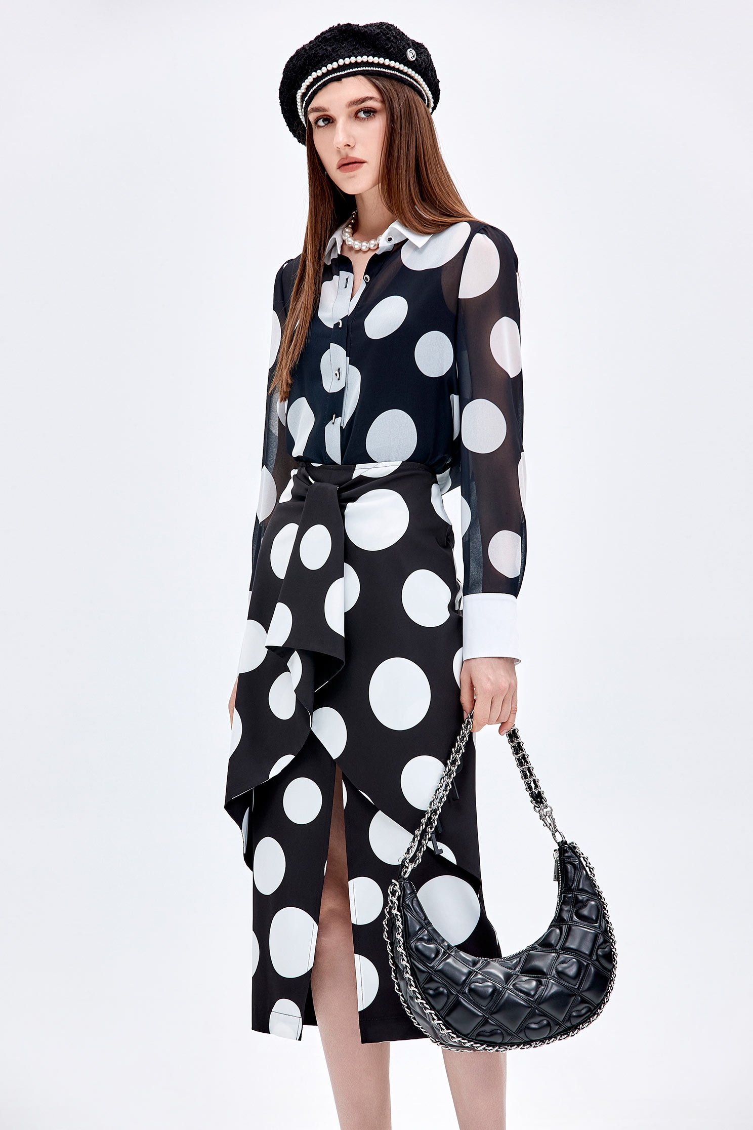 Polka Dot Chiffon BlousePolka Dot Chiffon Blouse,dotcollection,Season (AW) Look,Blouses,Chiffon