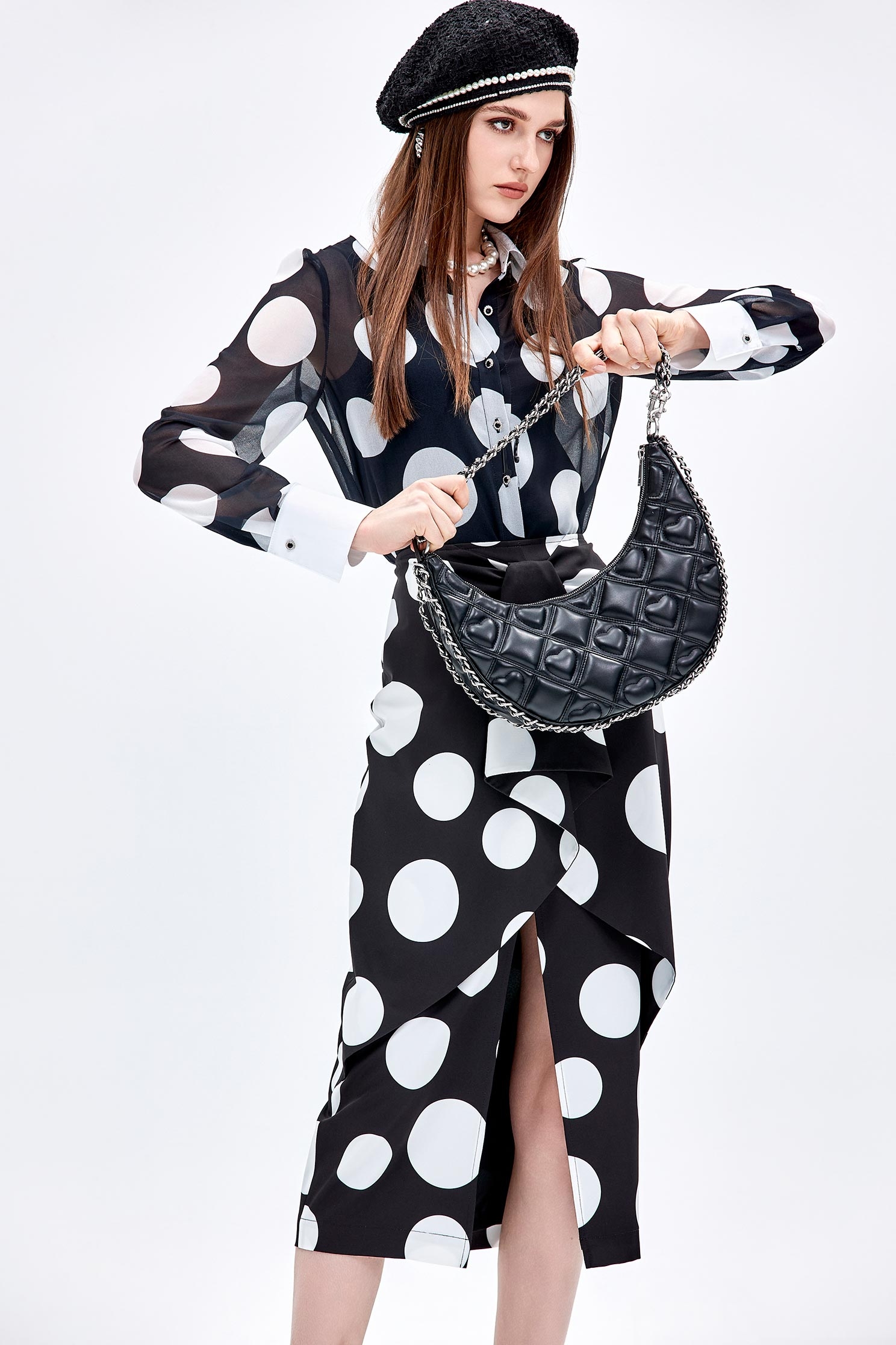 Polka Dot Chiffon BlousePolka Dot Chiffon Blouse,dotcollection,Season (AW) Look,Blouses,Chiffon