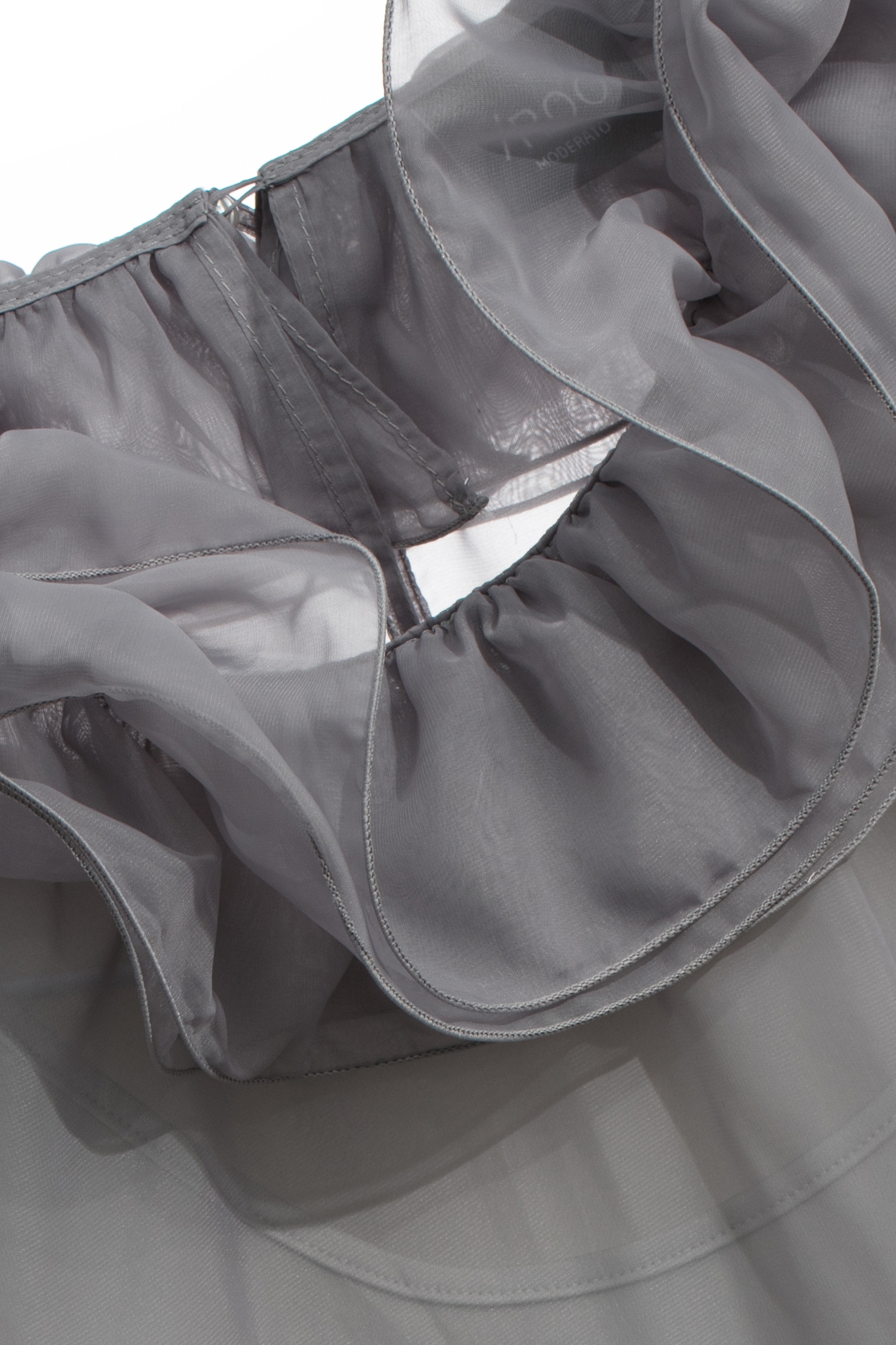 Ruffle Collar Grey Organza TopRuffle Collar Grey Organza Top,Tops,Season (AW) Look