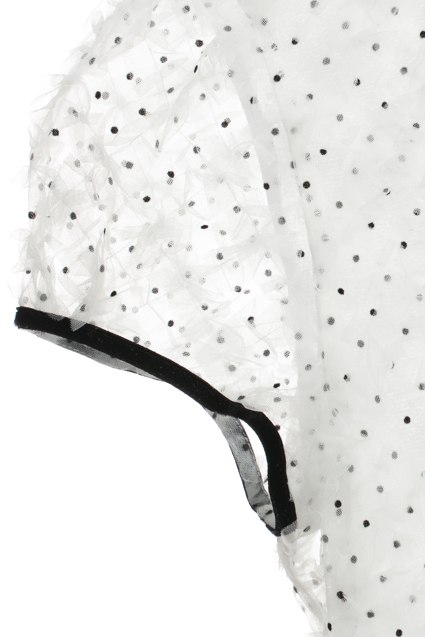 Ruffle Mesh Top With Contrast RibRuffle Mesh Top With Contrast Rib,Tops,Season (AW) Look,Back To Classic,Back To B/W