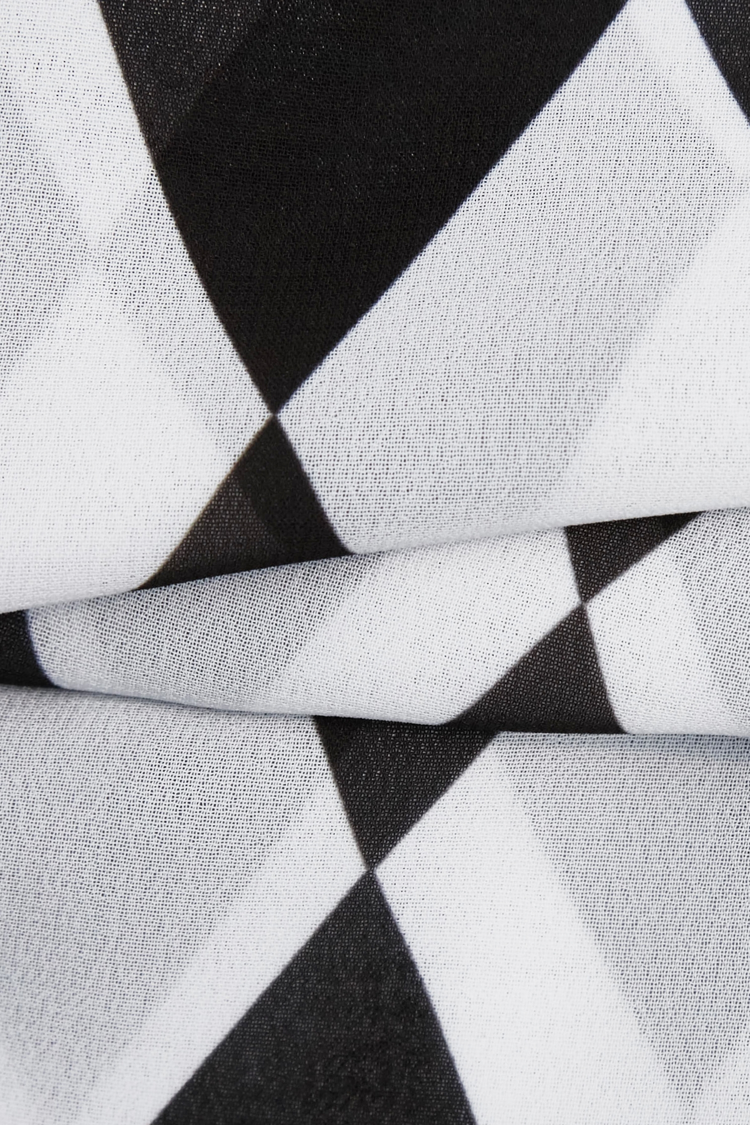 Black White Diamond Print Chiffon Cape BlouseBlack White Diamond Print Chiffon Cape Blouse,Tops,Plaid,Season (AW) Look,Chiffon