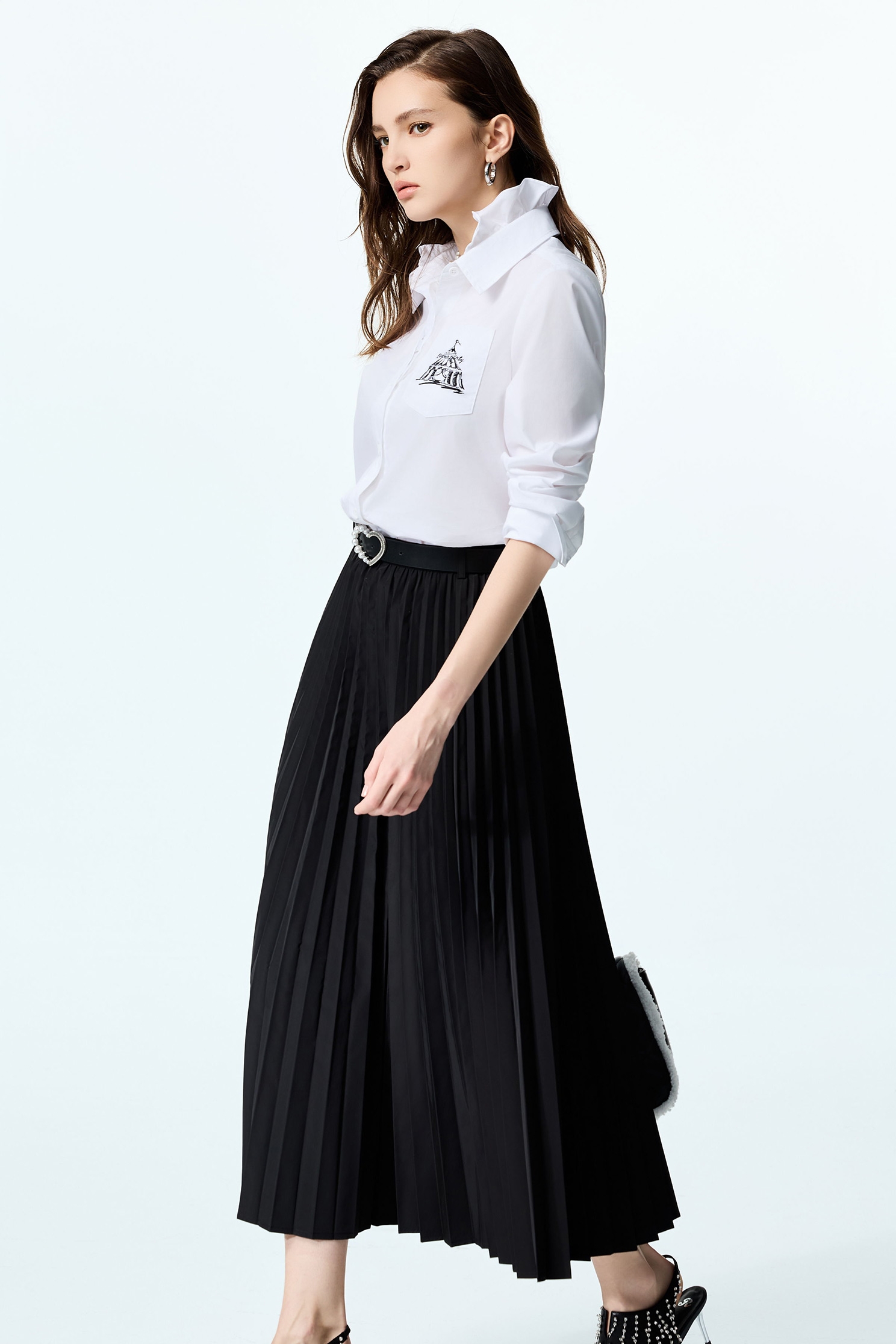 Double Collar Button Front BlouseDouble Collar Button Front Blouse,Tops,White tops,Season (AW) Look,Blouses