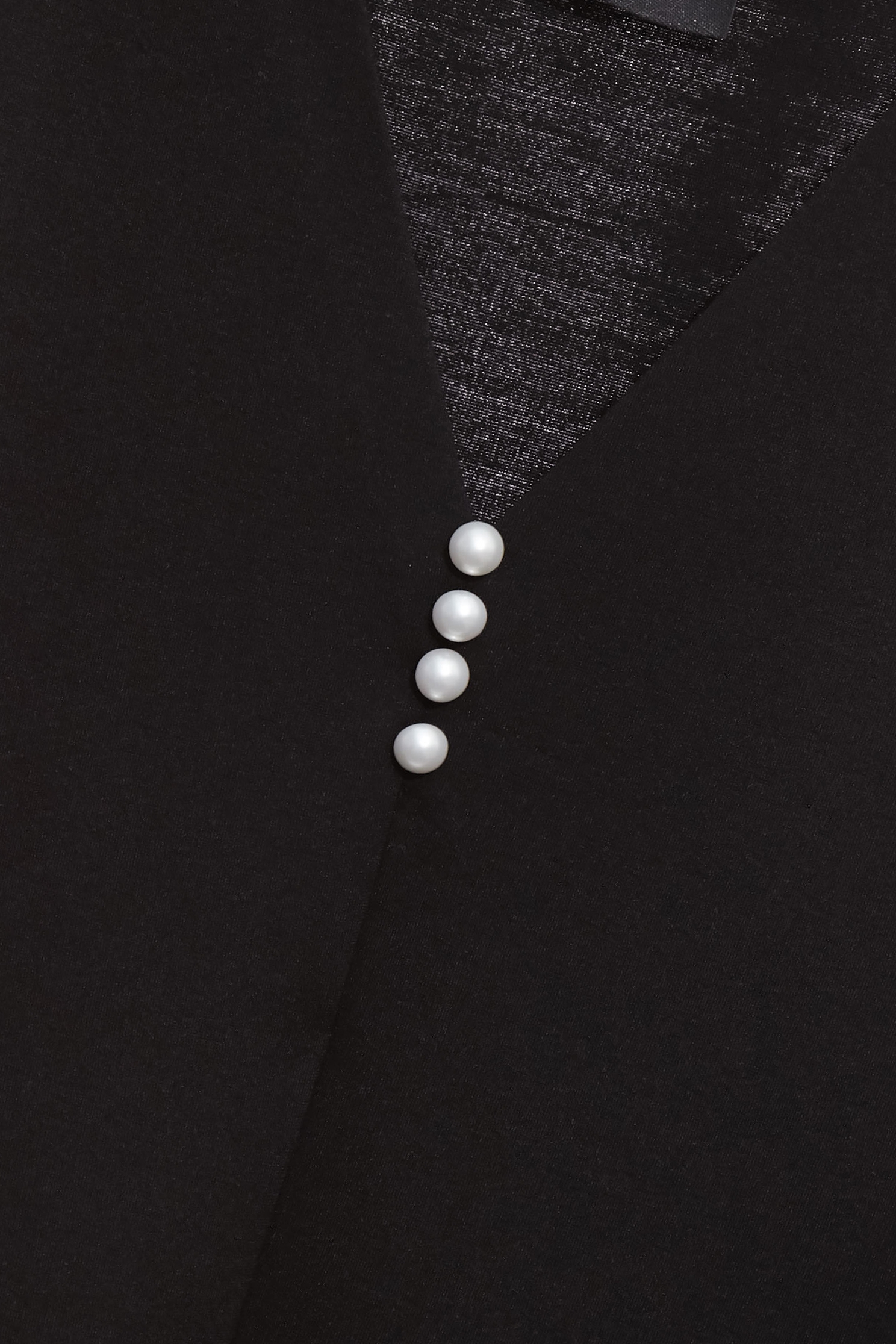 V-neck Pearl Detail Black TopV-neck Pearl Detail Black Top,Tops,pearl,Season (AW) Look,black tops