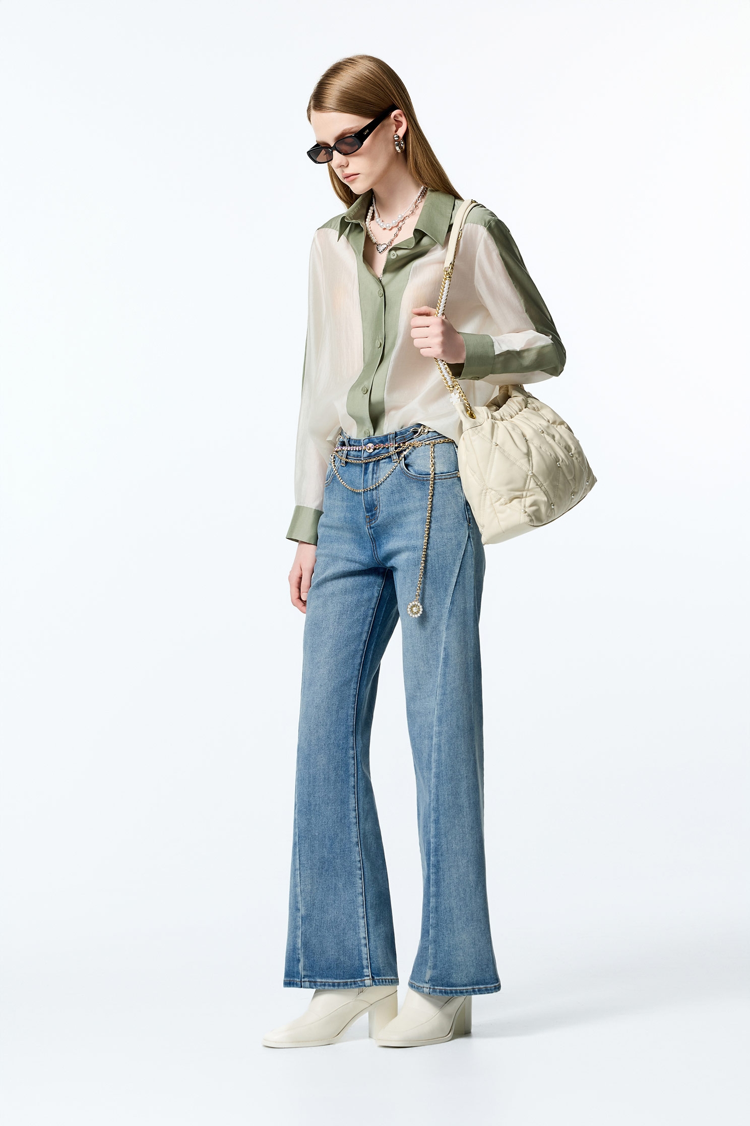 Colour Block Button Front BlouseColour Block Button Front Blouse,Office Looks,Tops,Season (AW) Look,Blouses