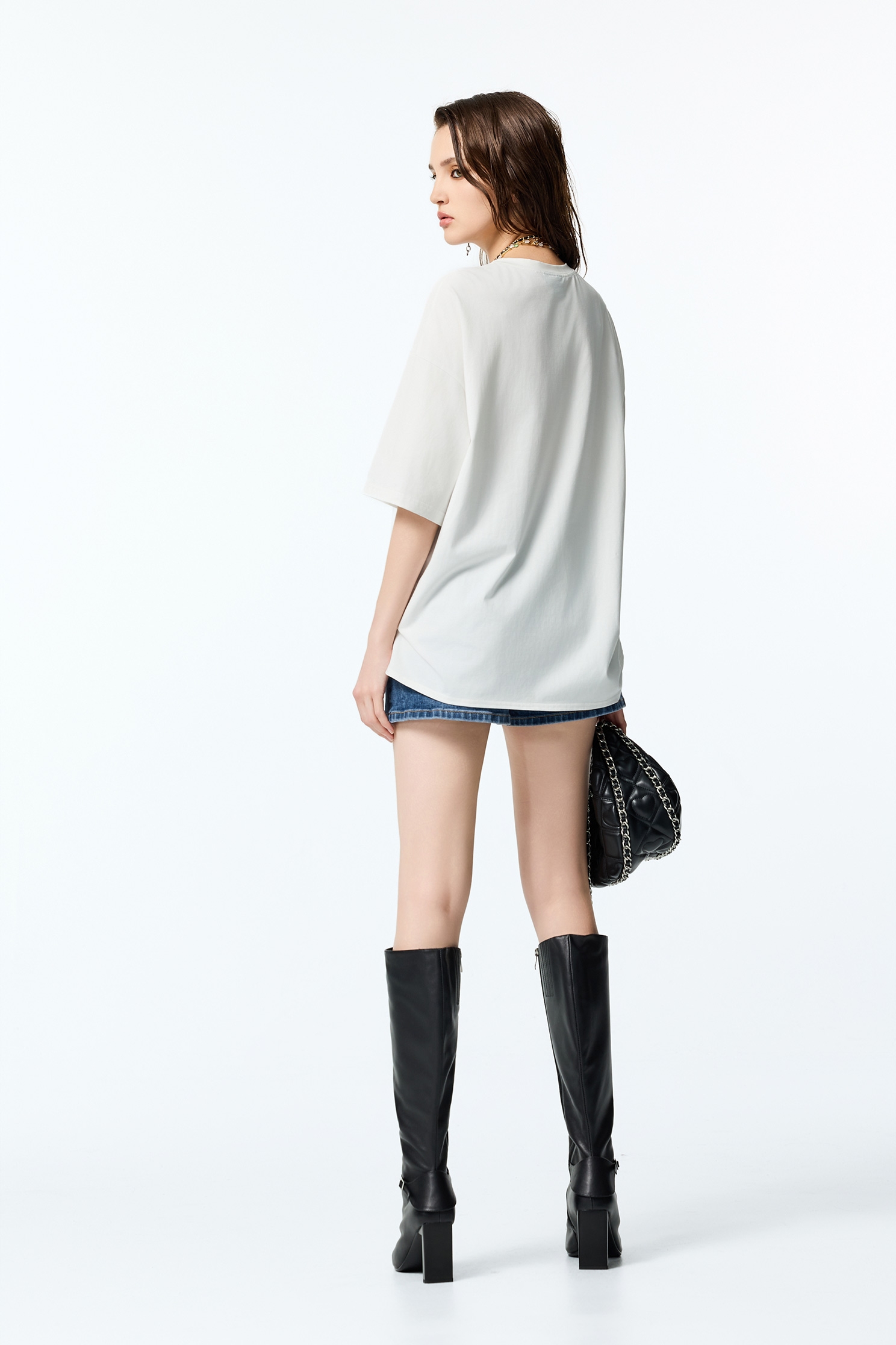 Front Slogan Oversize TeeFront Slogan Oversize Tee,T-shirts,T-shirts,Tops,Embroidered,Season (AW) Look,upperclass