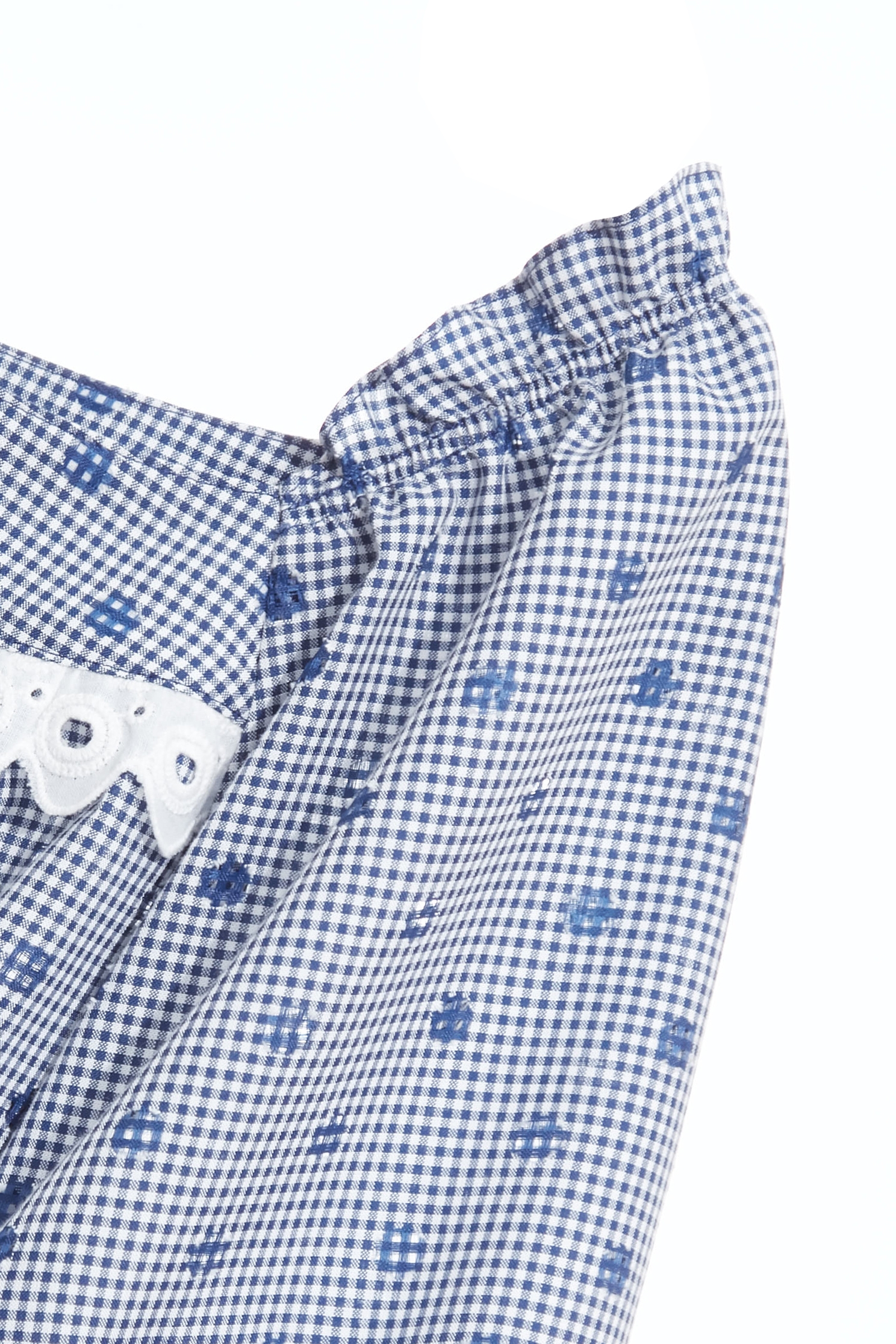 Dotted Embroidery Detail Plaid TopDotted Embroidery Detail Plaid Top,Office Looks,Tops,co-ord sets,Plaid,dotcollection,Season (AW) Look,Lace