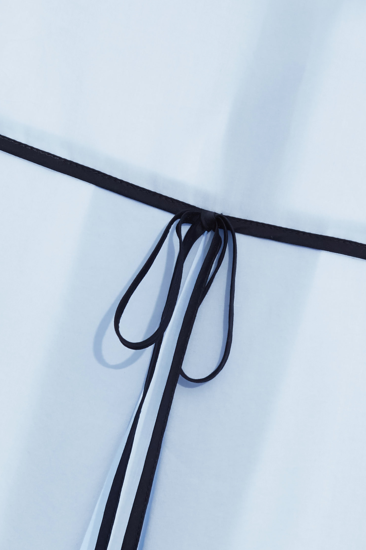 Light Blue Loose Fit Blouse With Contrast Navy Trim DetailLight Blue Loose Fit Blouse With Contrast Navy Trim Detail,Office Looks,Tops,Season (AW) Look,Blouses