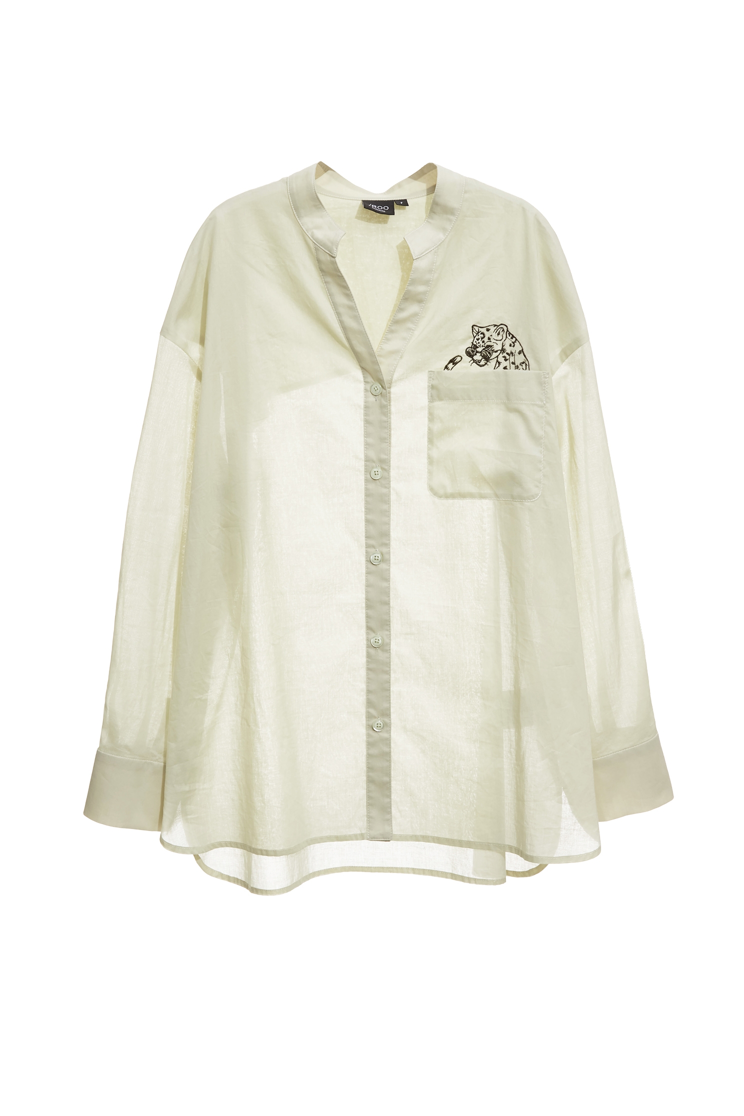 Embroidered Leopard Graphic Green BlouseEmbroidered Leopard Graphic Green Blouse,V-Neck T shirts,Office Looks,Tops,Embroidered,Season (AW) Look,Embroidered tops,Blouses